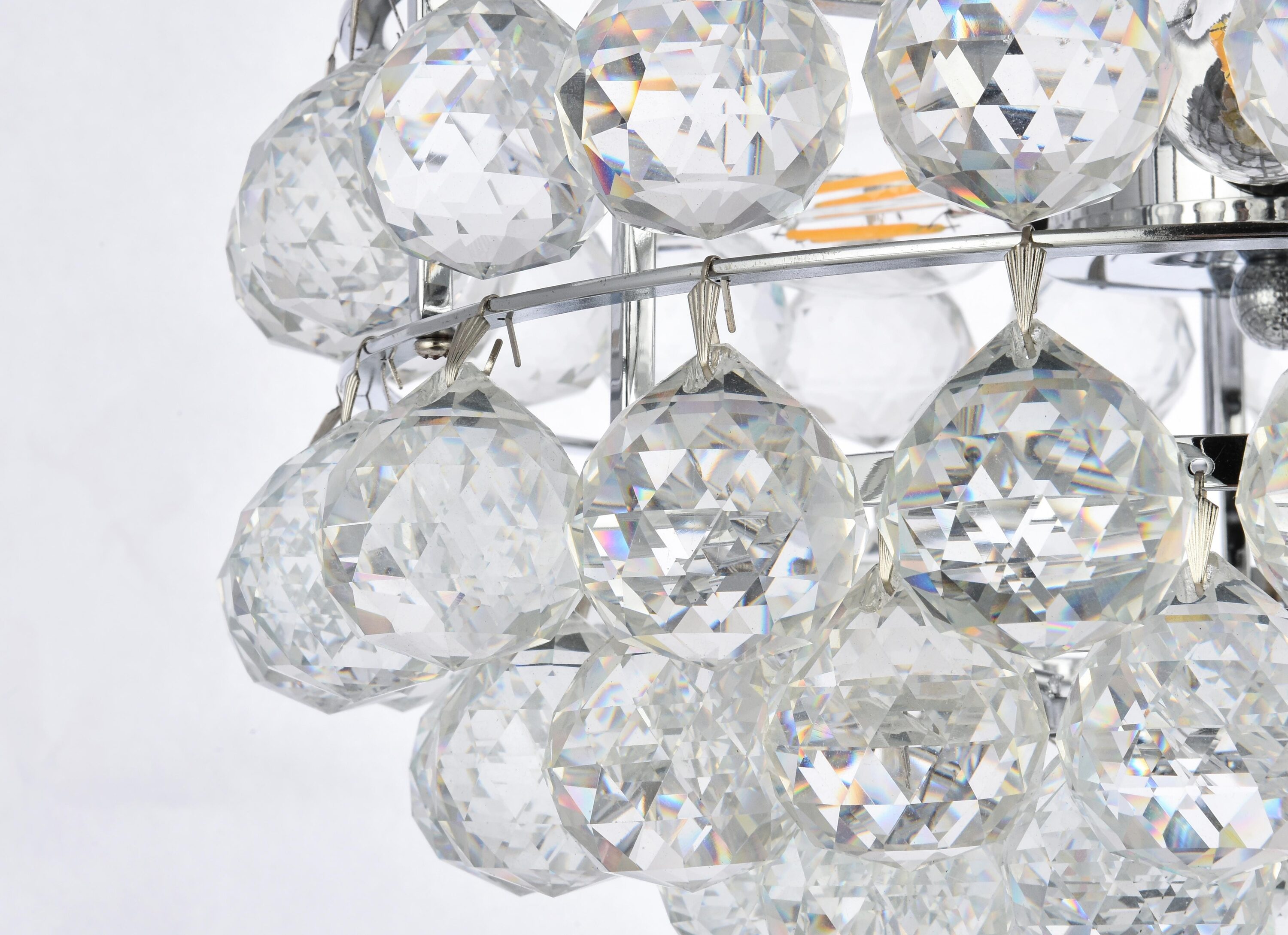 Savannah 14" Chrome Flush Mount with Crystal Accents