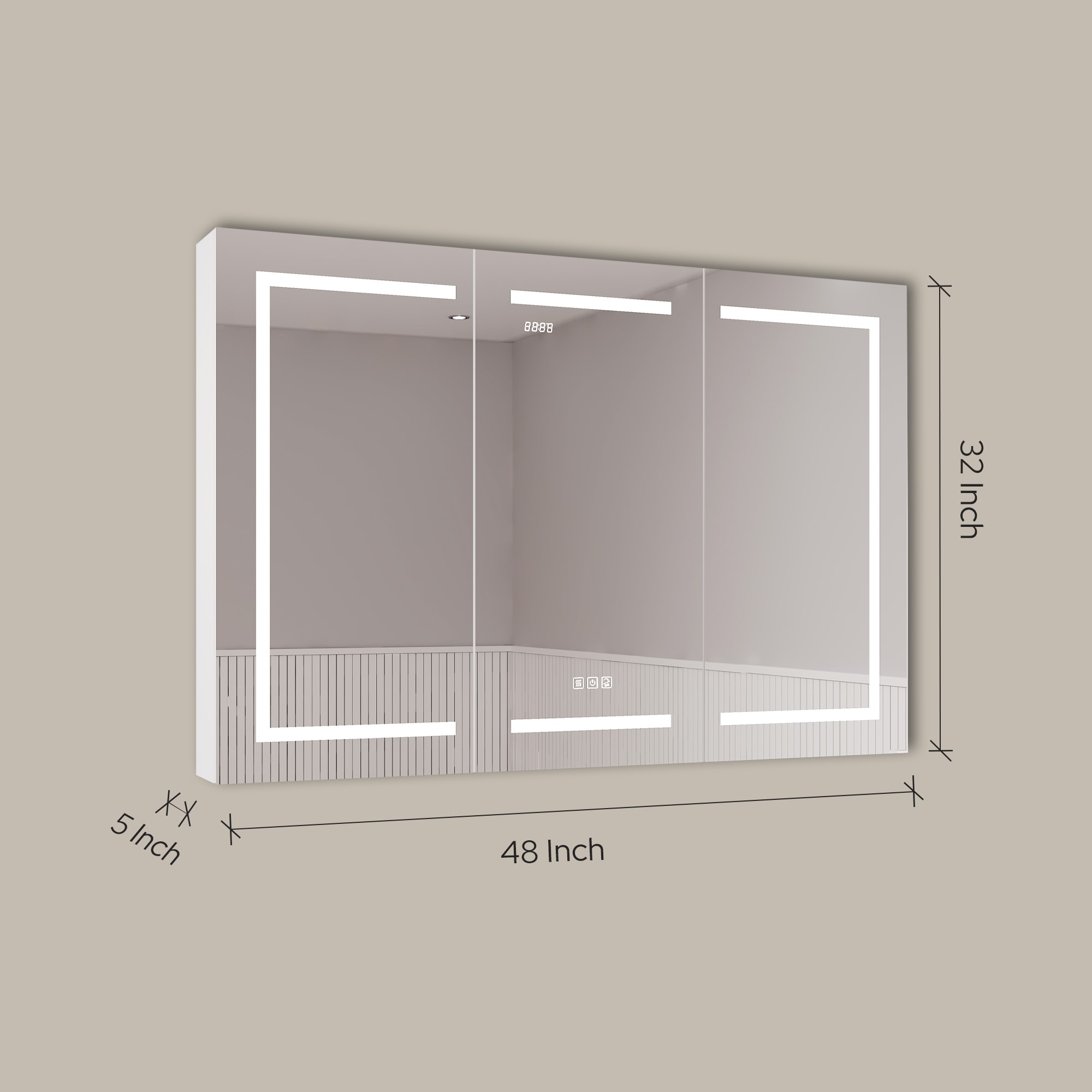 Ayna Decors AMCNE4832LEDC Bathroom-Medicine-Cabinets - View #11