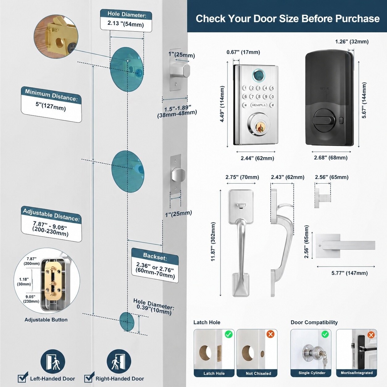 Adrinfly LAD0818D413 Door-Deadbolts - View #4