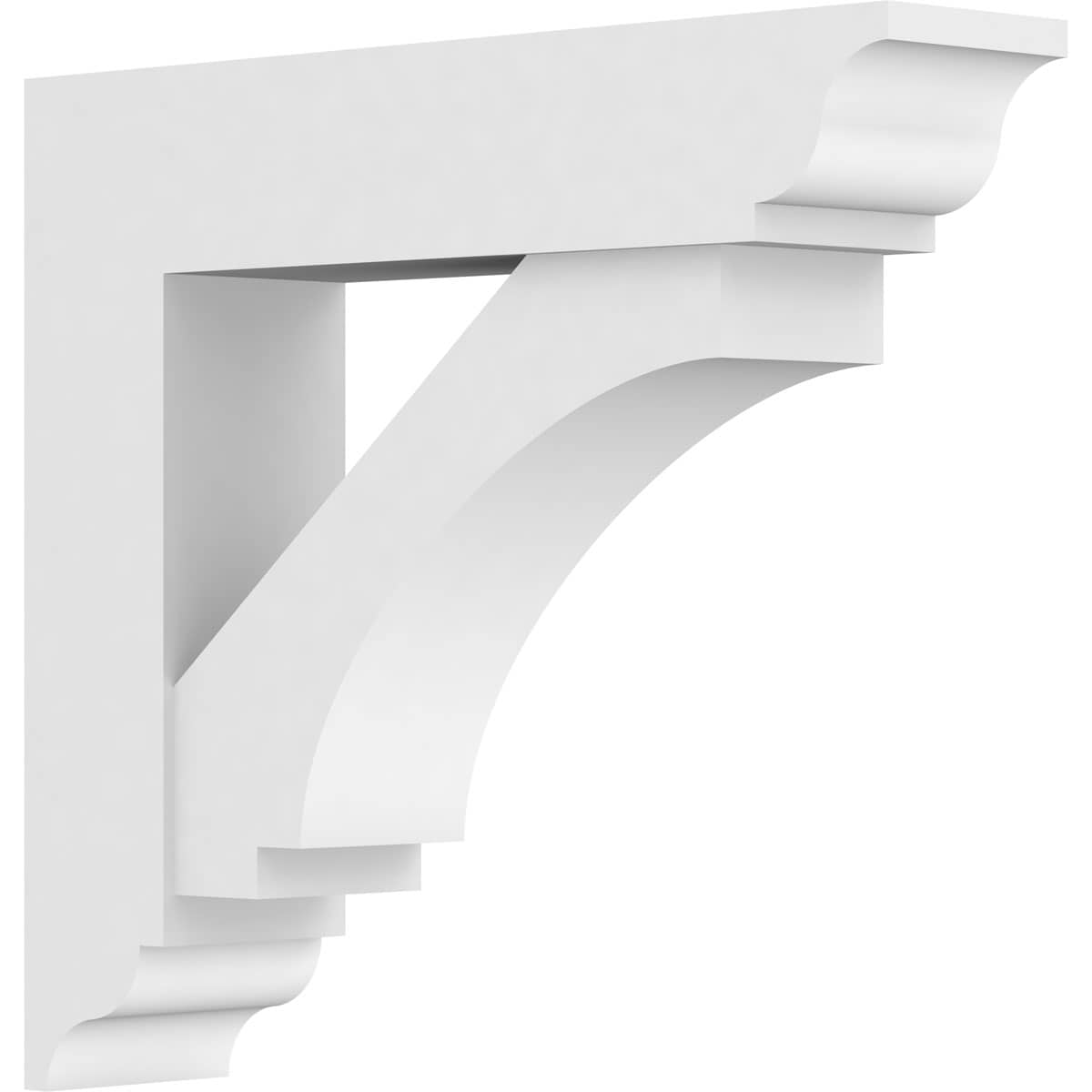 Ekena Millwork BKTP05X20X20IMP01 Standard Imperial 5-in x 20-in x 20-in White PVC Standard Bracket