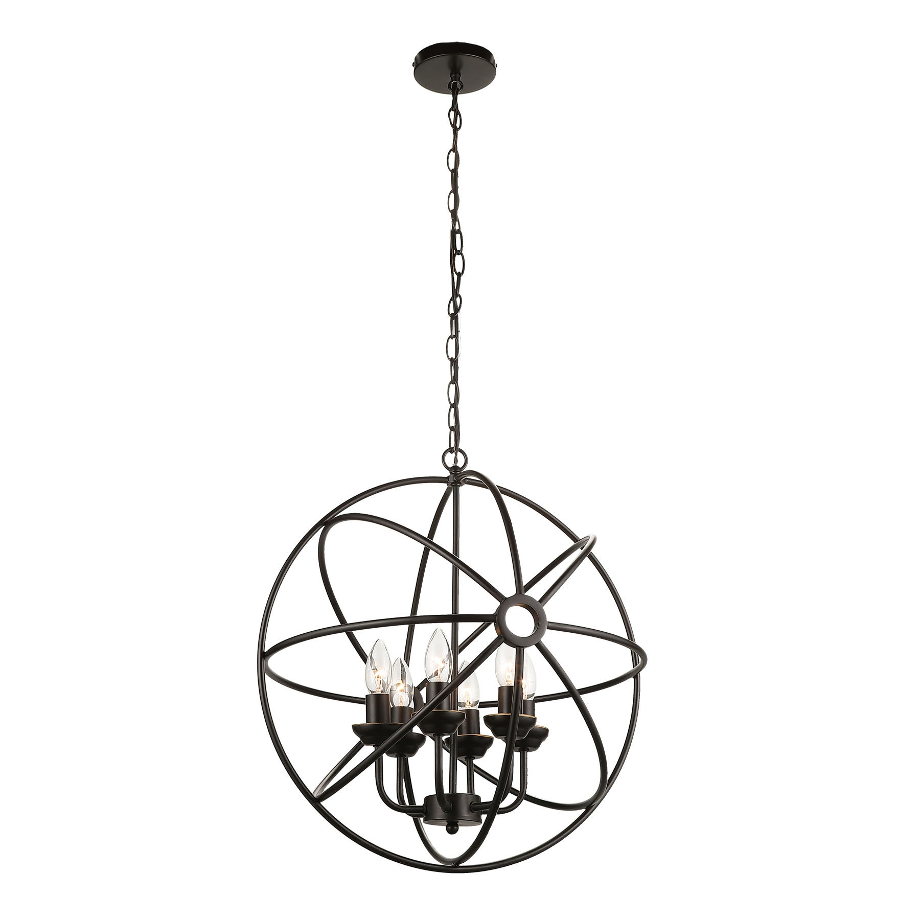 CO-Z 6-Light Bronze Industrial Globe Led Hanging Pendant Light at Lowes.com