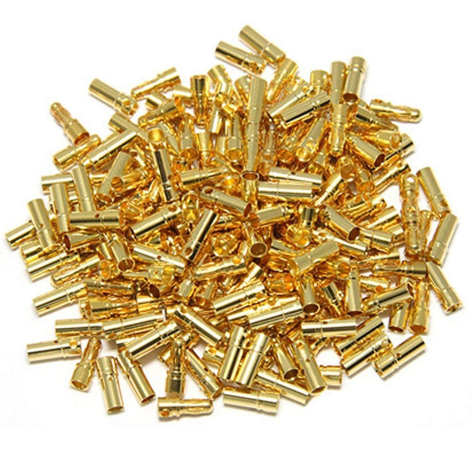 AKSCYZM  20 Pairs 3 5mm Male Female Gold Banana Plug Bullet Connector Plug for RC power cell ESC Motor 1 Lipo power cell Strap