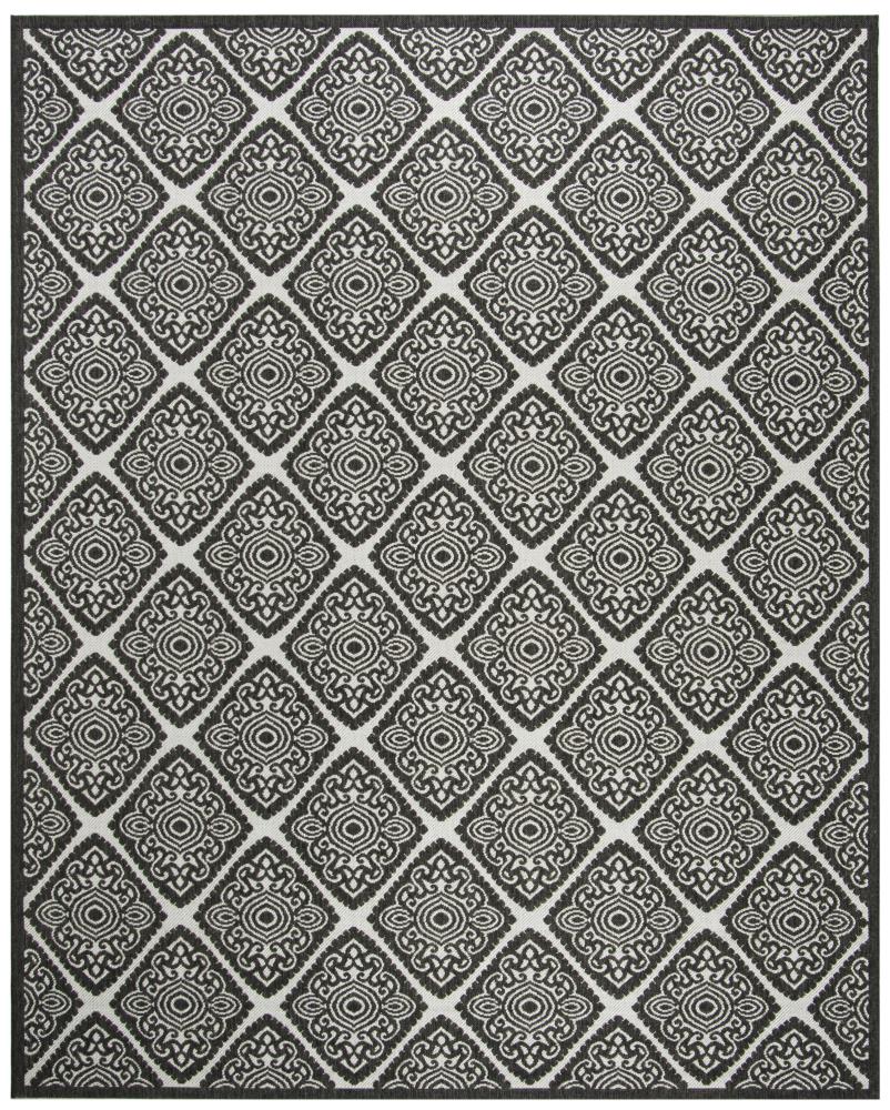 Safavieh LND132A-8 Linden Damask 8 x 10 (ft) Loomed Polypropylene Light Gray/Charcoal Rectangular Indoor Trellis Coastal Area rug