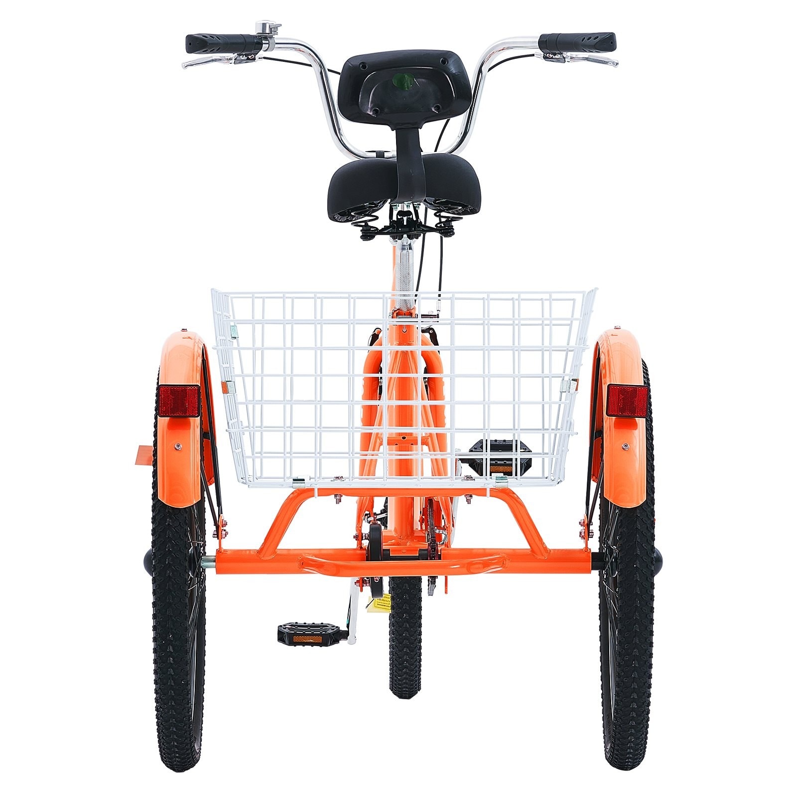 GIVIMO Adult Tricycle 26-in Carbon Steel 3 Wheel Bike with Basket and Adjustable Seat - Orange Single-Speed Cruiser Bike Trike for Seniors and Daily Errands