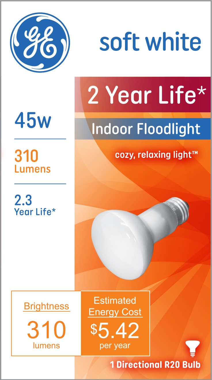 GE R20 Soft White Medium Base (E-26) Dimmable Light Bulb at Lowes.com