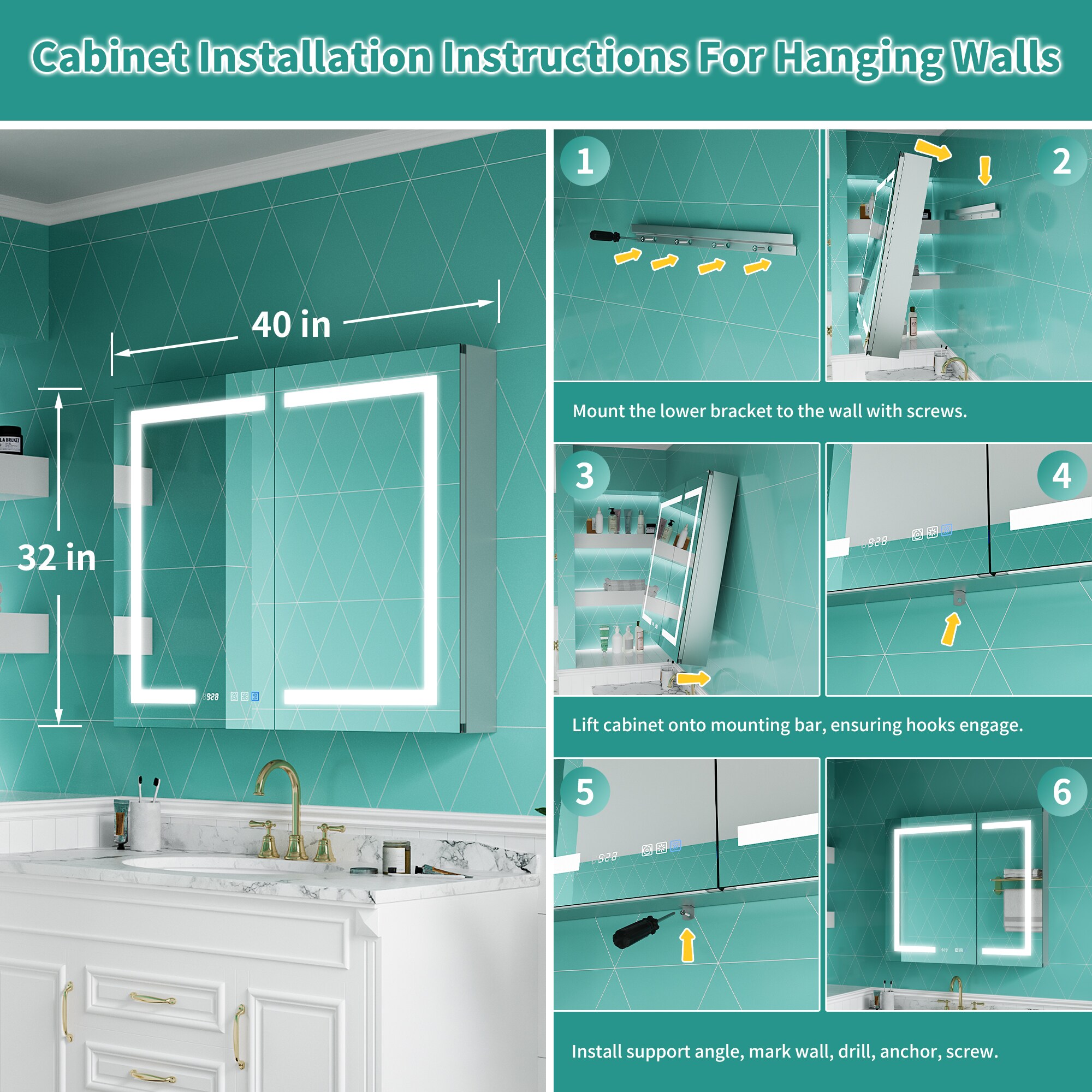 ExBrite EBMC4032V4DX Bathroom-Medicine-Cabinets - View #14