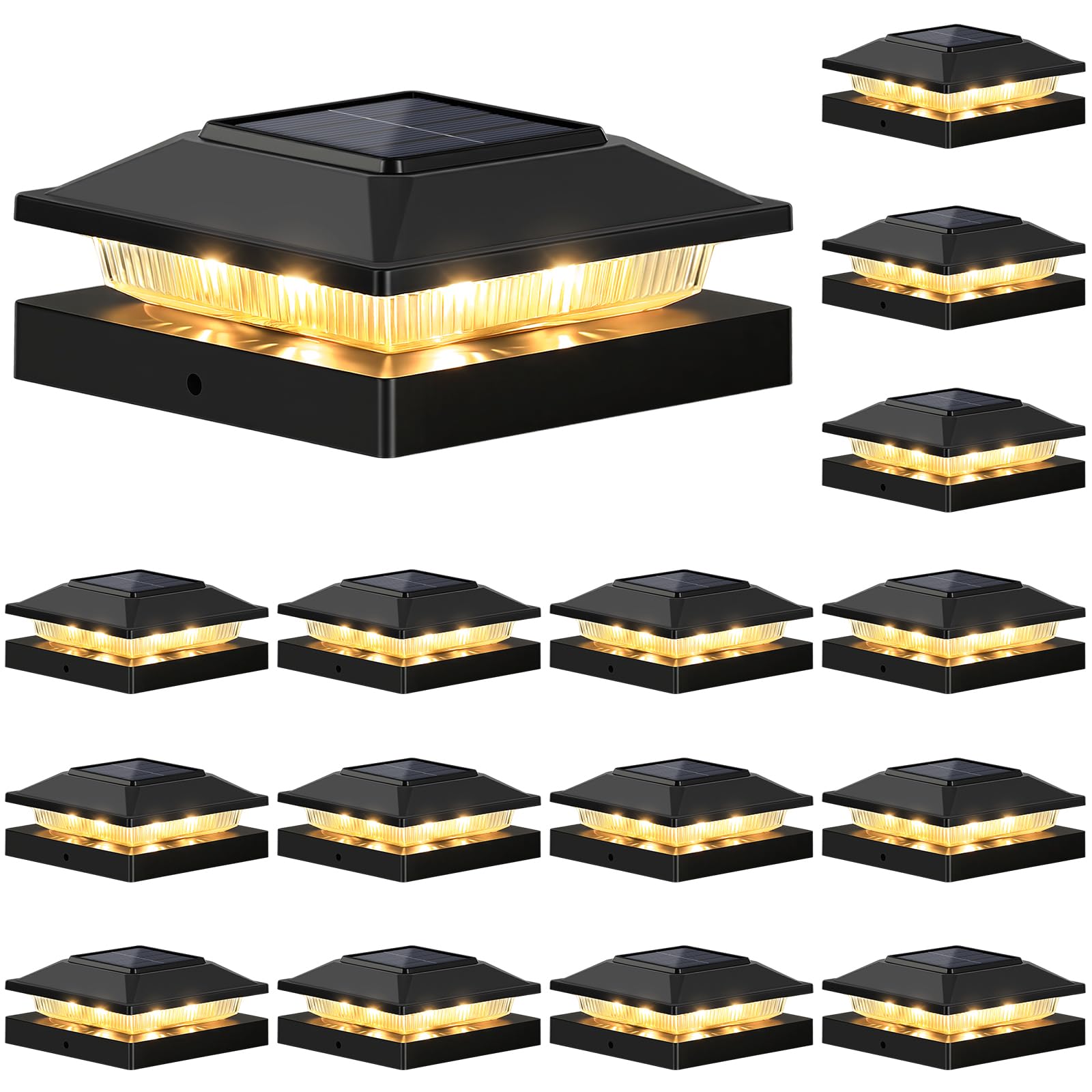 IJBUHV Solar Cap Lights Post Fence Deck 16-Pack