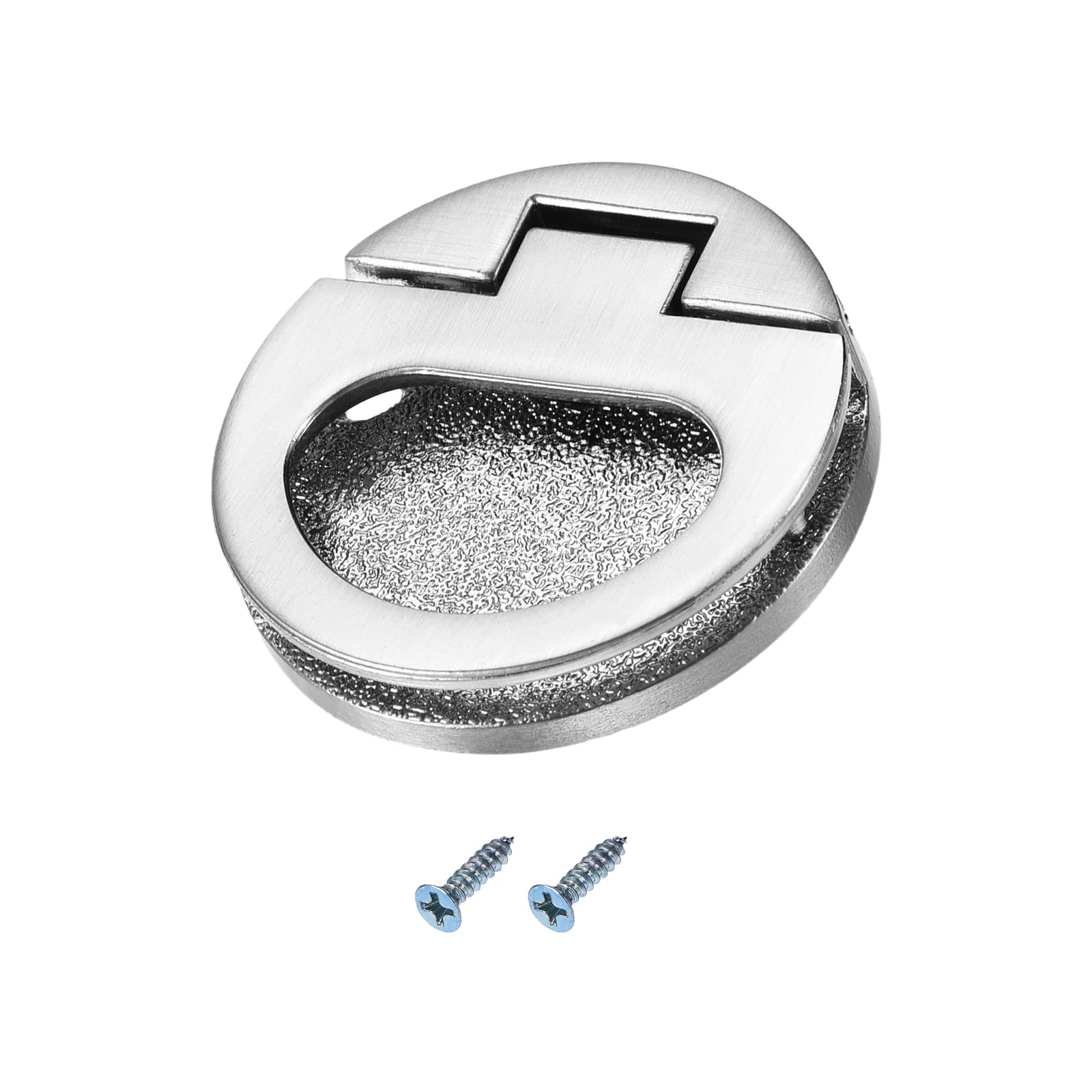 LILILIAN FMY Zinc Alloy Flush Ring Pull Handle 43.5mm Diameter Dark Silver Finish for Sliding Doors Drawers and Cabinets with Mounting Screws #LRO0825O798