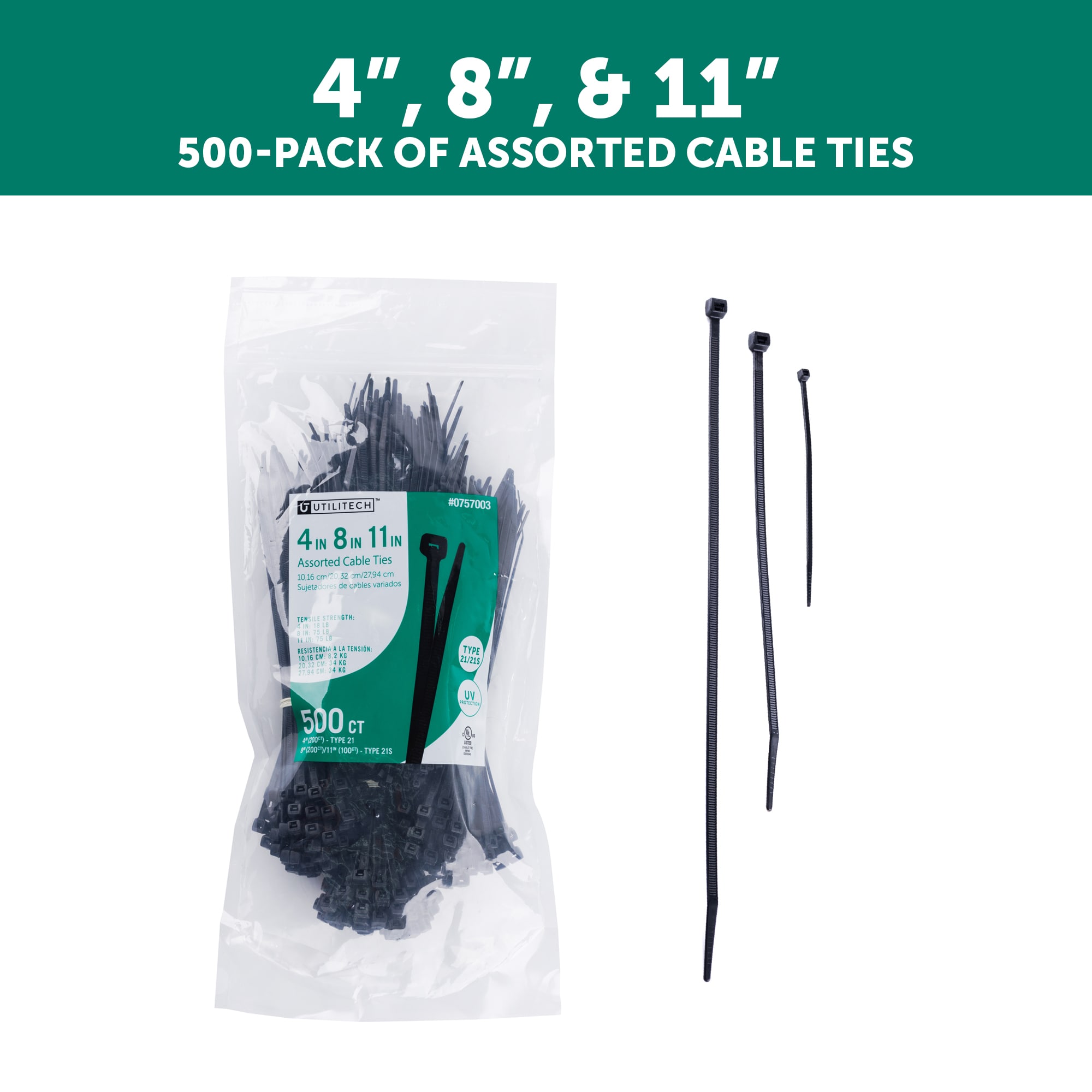 Utilitech 15-Pack 24-in Nylon Cable Ties SGY-CT6
