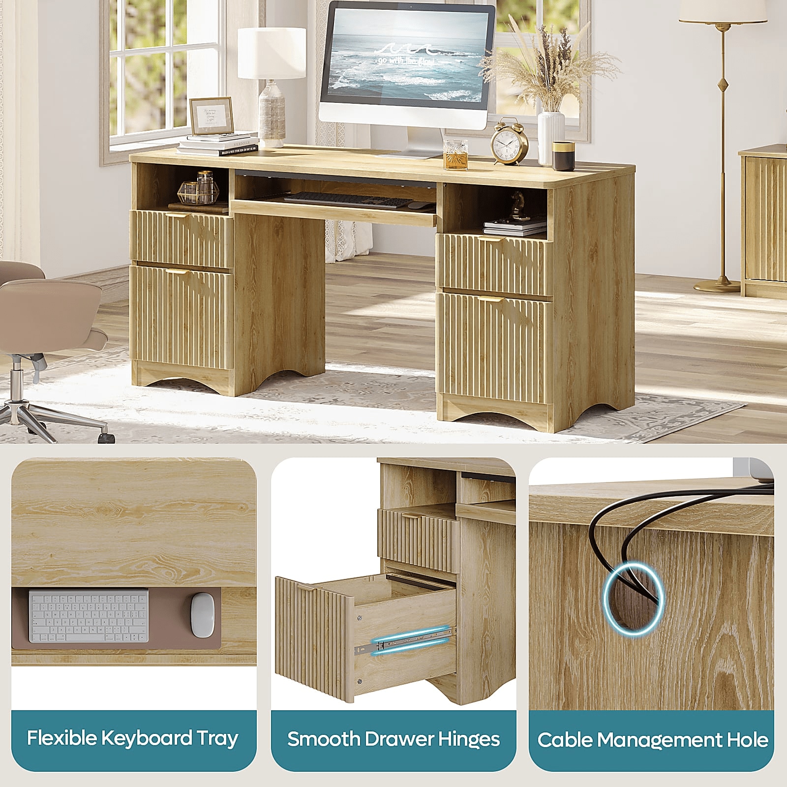 Bestier LOW-H106115K-LOG desks - View #6