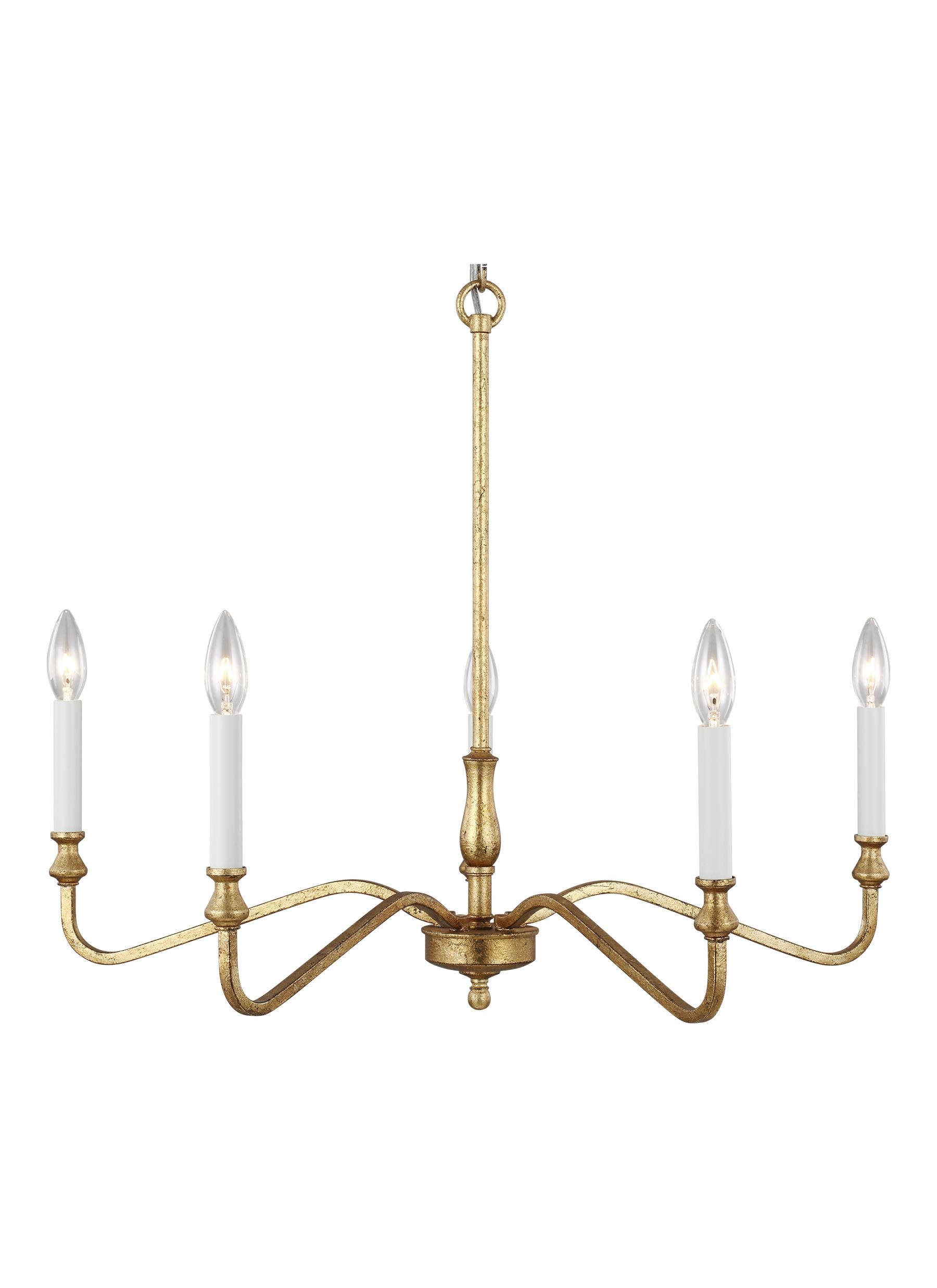 Generation Lighting 3001905-775 Lanne 5 -Light Antique Gold Traditional For Use in Bedrooms, Dining Rooms, Foyers, Kitchens, Living Rooms Chandelier