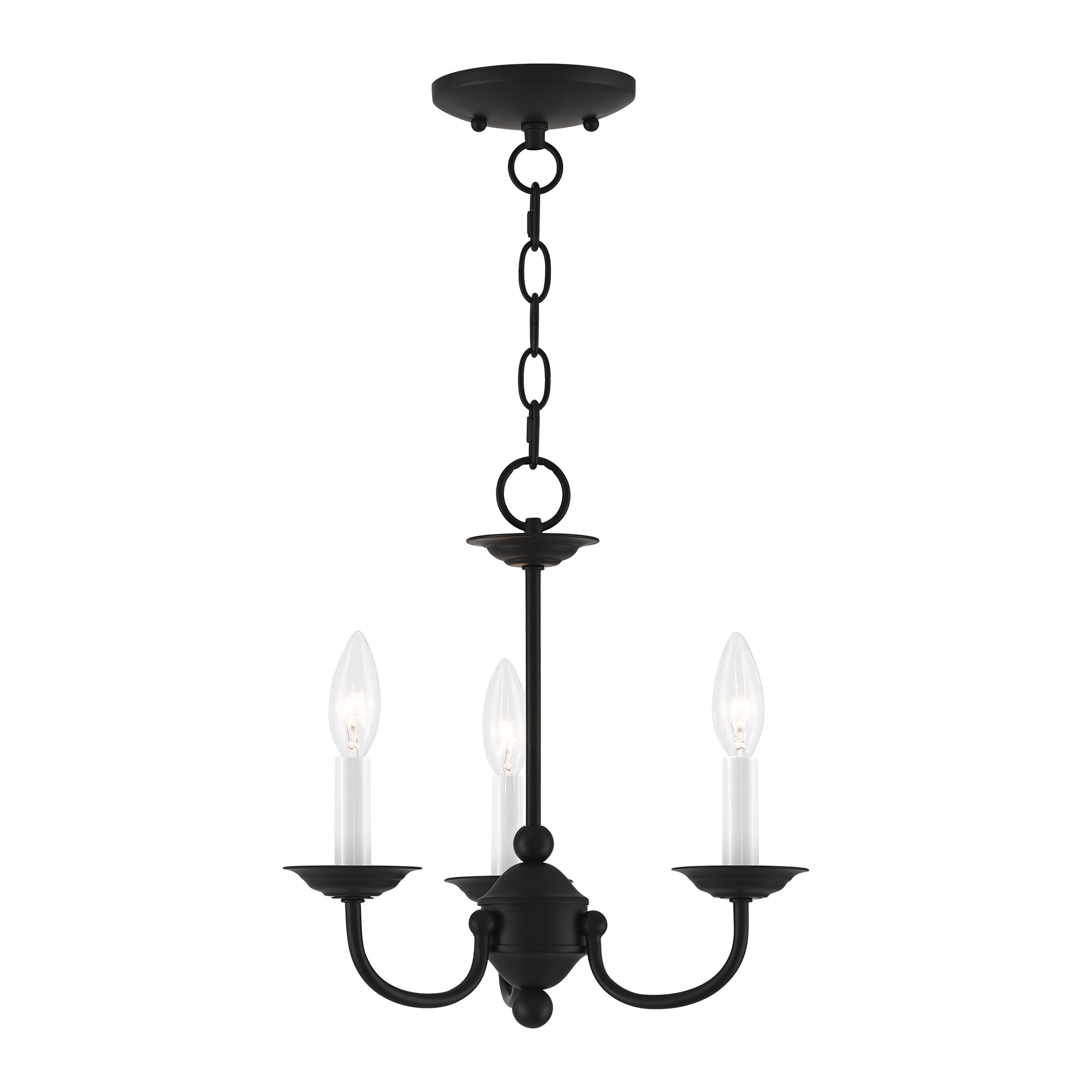 Livex Lighting 4153-04 Home Basics 3 -Light Black Transitional For Use in Bathrooms, Bedrooms, Dining Rooms, Foyers, Kitchens, Living Rooms Chandelier