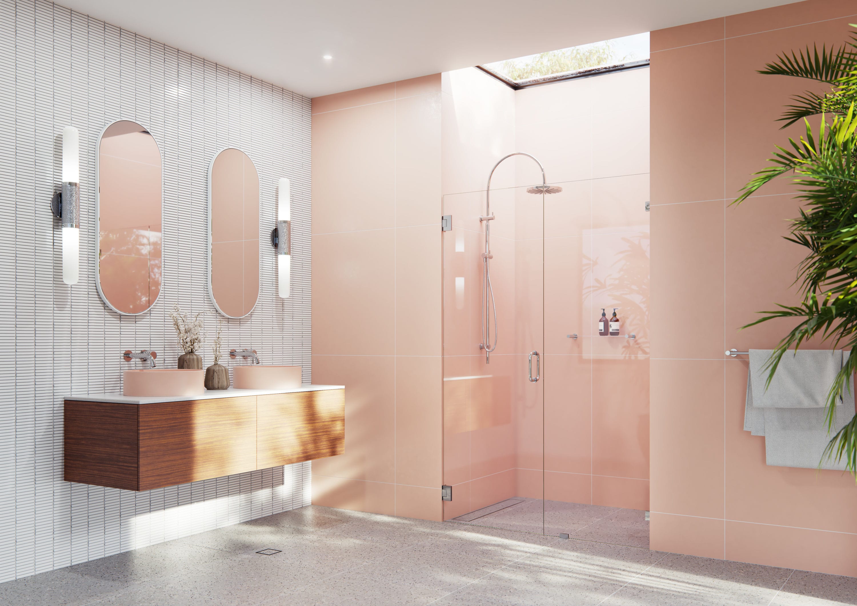 Glass Warehouse GW-WH-48-25-CH Illume Chrome 48-1/4-in W x 78-in H Frameless Hinged Shower door 3/8-in Thick Clear Glass