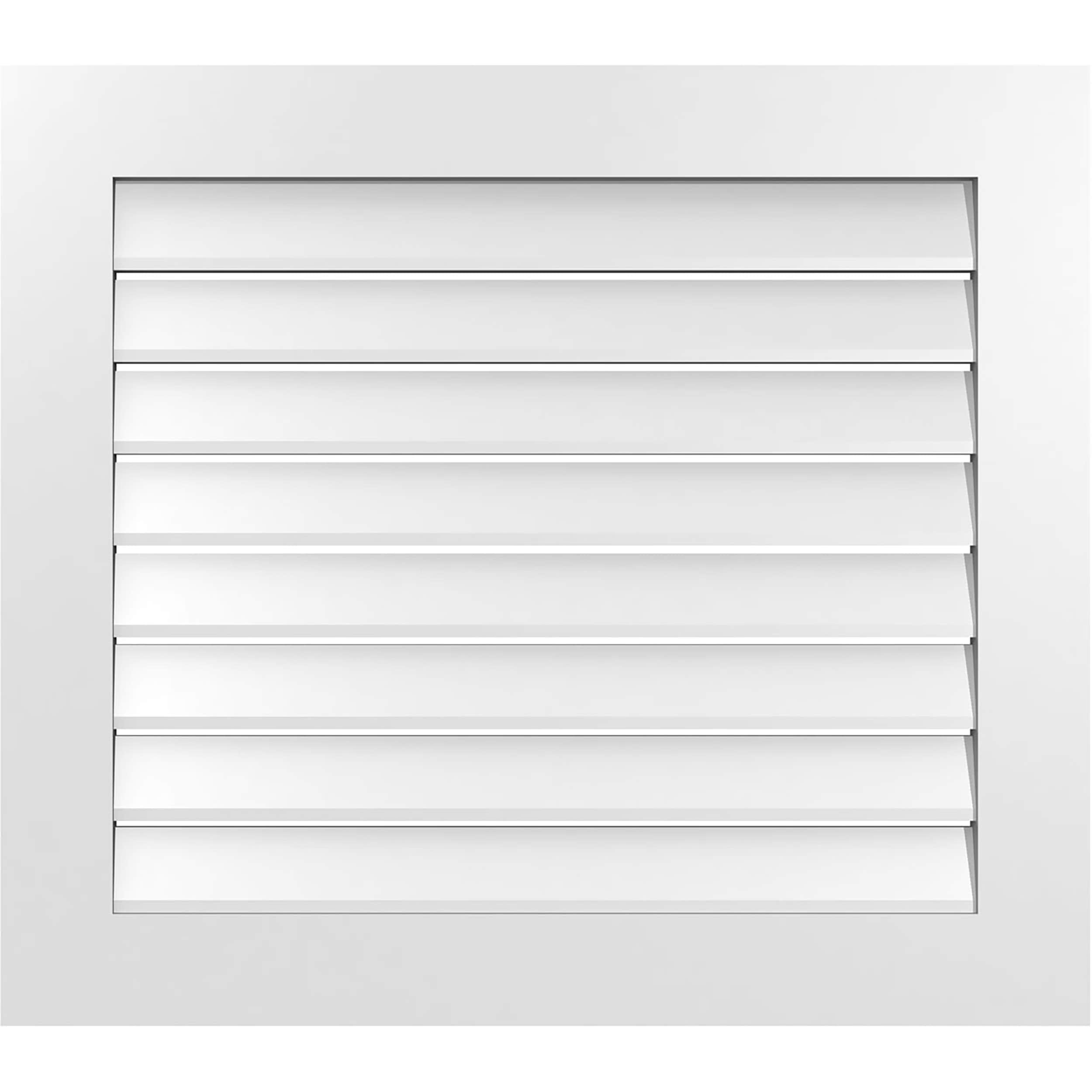 Ekena Millwork GVPVE34X3001SF 34-Inches x 30-Inches Off-white Rectangle PVC Gable Louver Vent