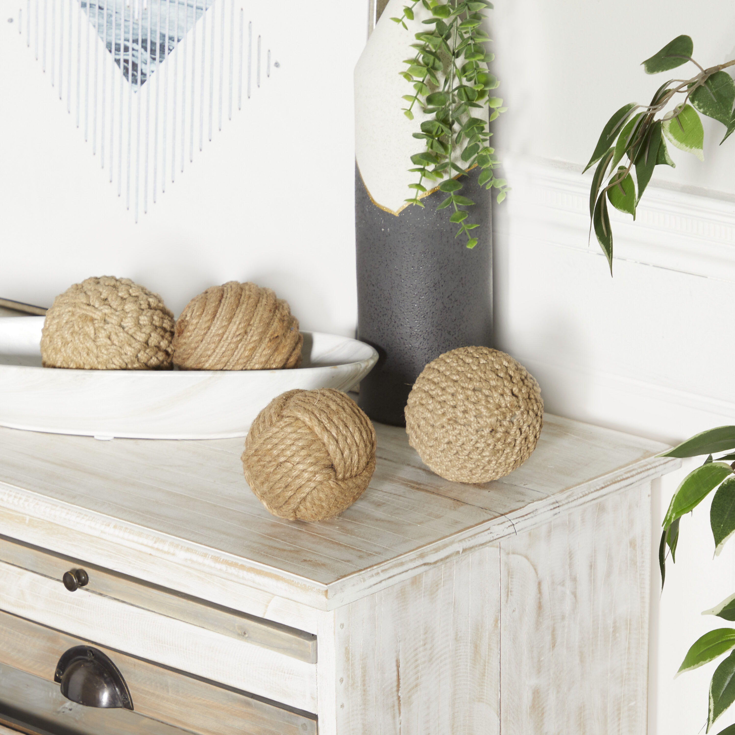 Grayson Lane 97446 4 -Pack Brown Plant fiber Coastal Decor set
