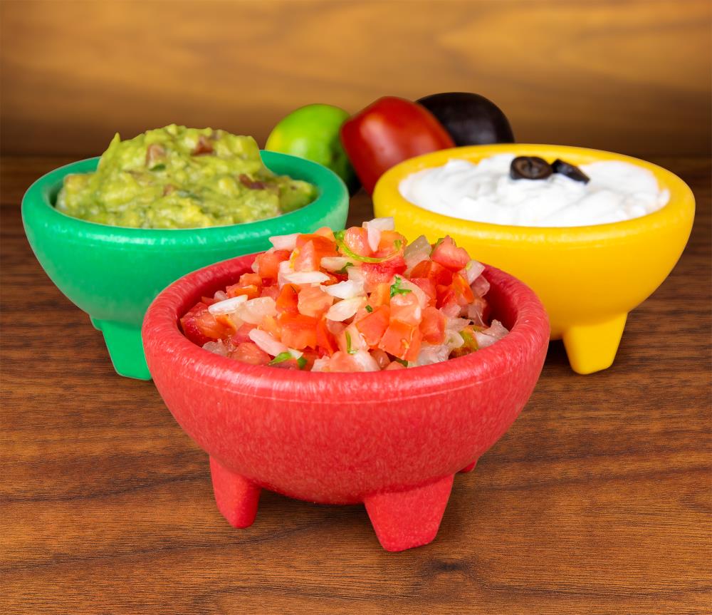 Salsa Bowls - Small Plastic Molcajete - 3 / 8 oz bowls
