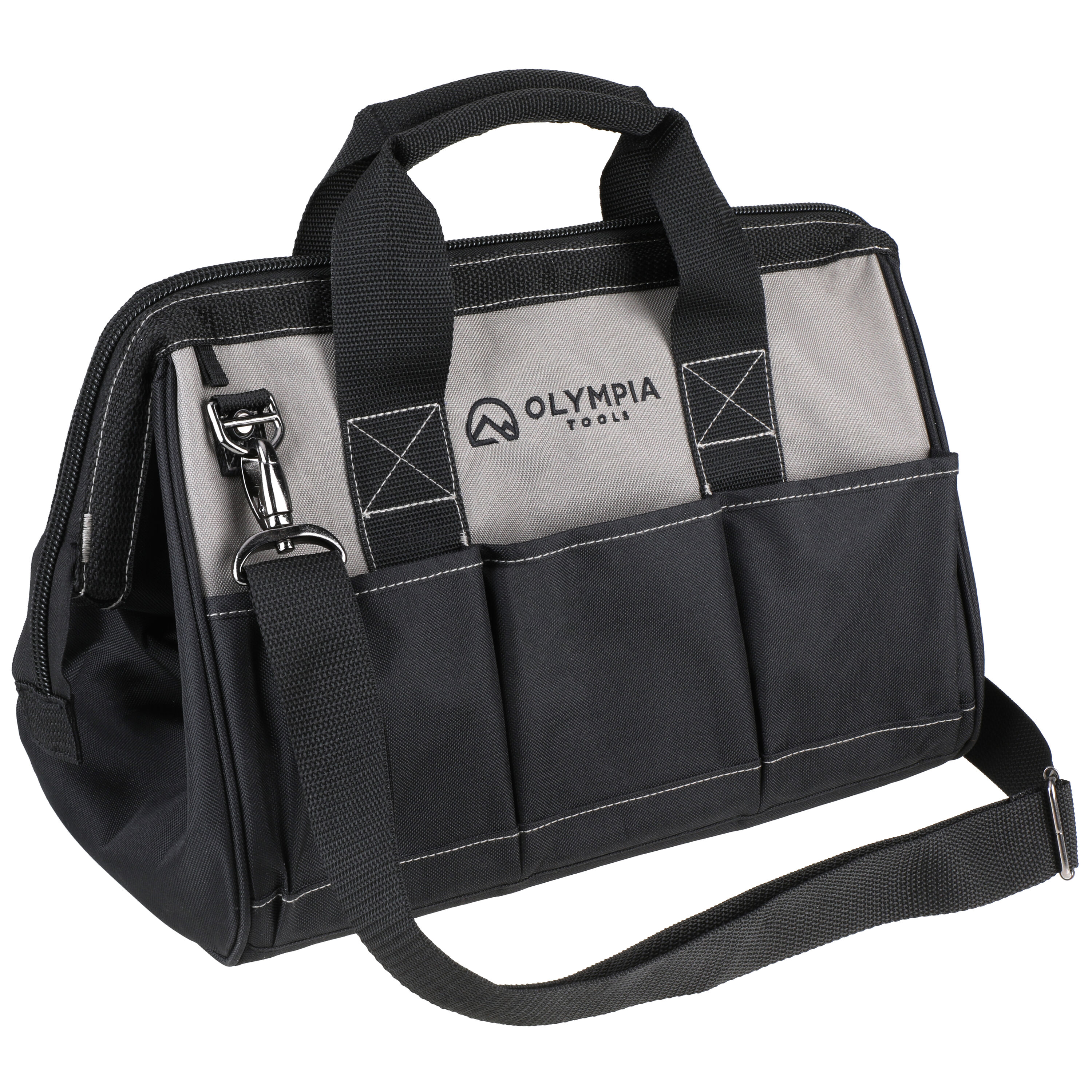 Olympia Black and Gray Nylon 15-Inch Zippered Tool Bag