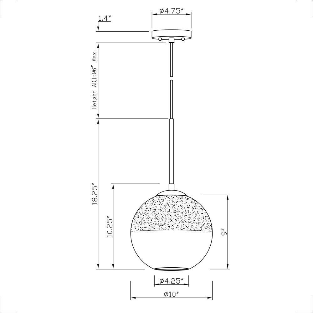 Callisto Transitional Black and Gold Globe Pendant Light