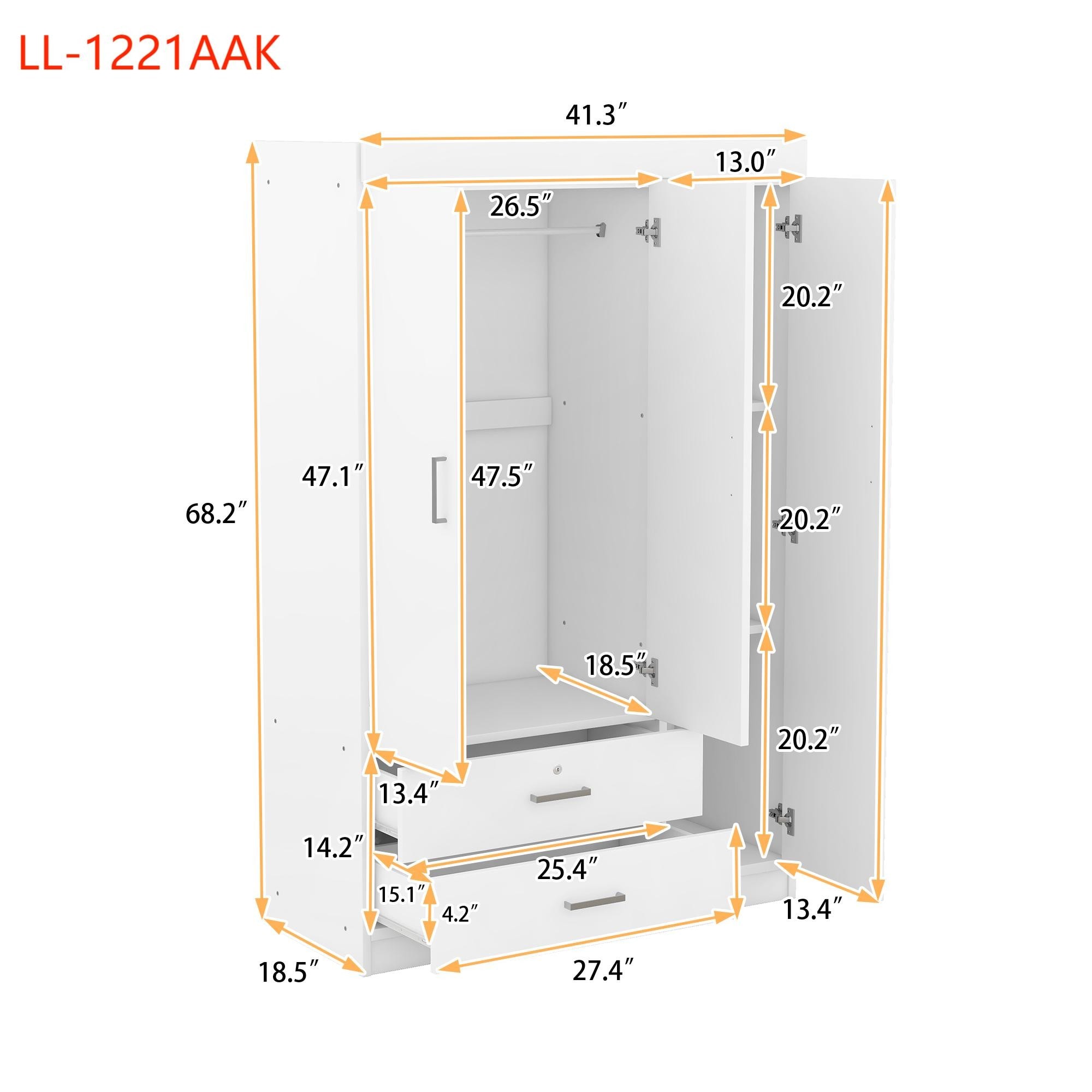 Yiekholo Gray Armoire LL-1221AAK at Lowes.com