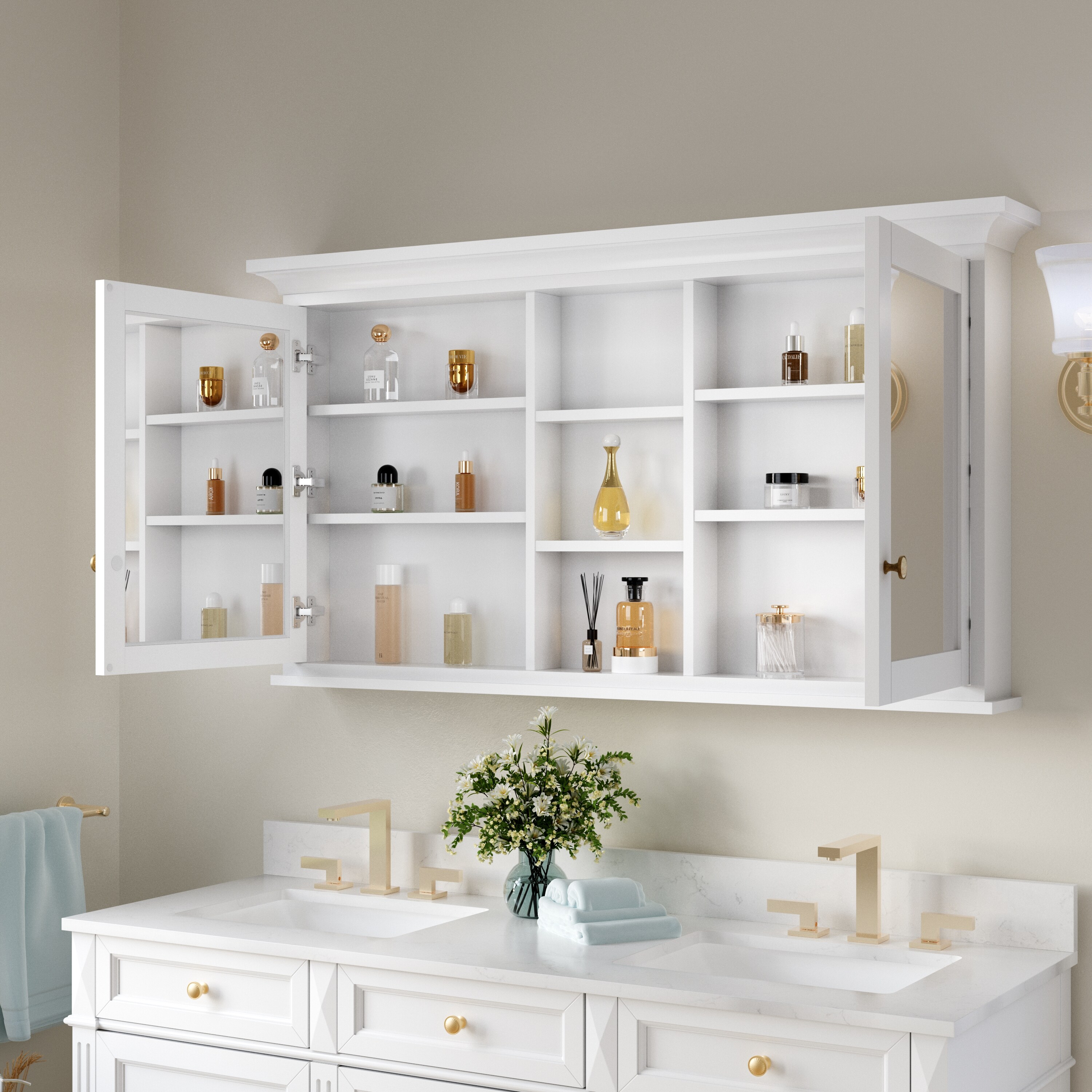 WELLFOR UCS-5530MC-WT Bathroom-Wall-Cabinets - View #6