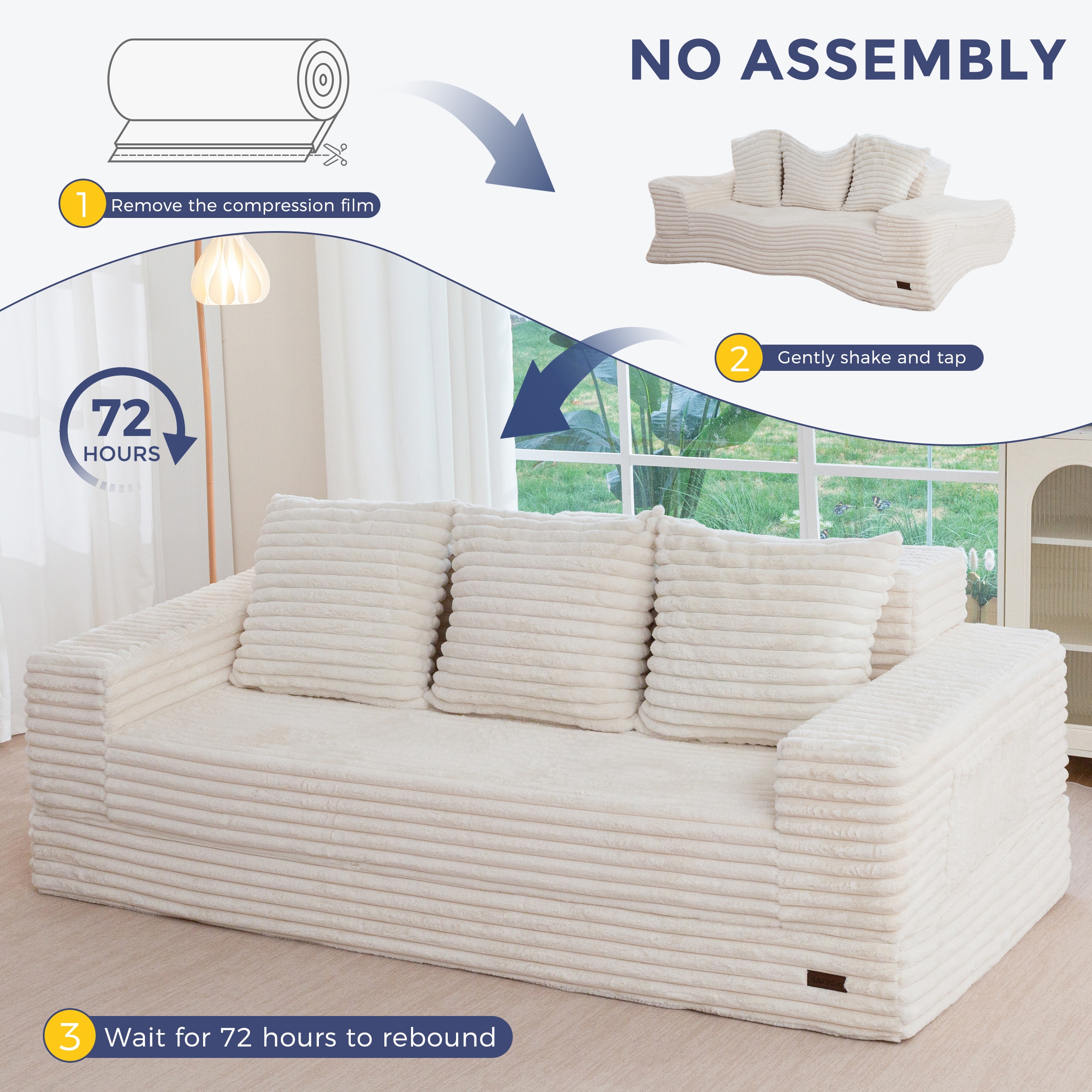 MAXYOYO A131-BEIGE-3SEATER Sofas-Loveseats - View #9