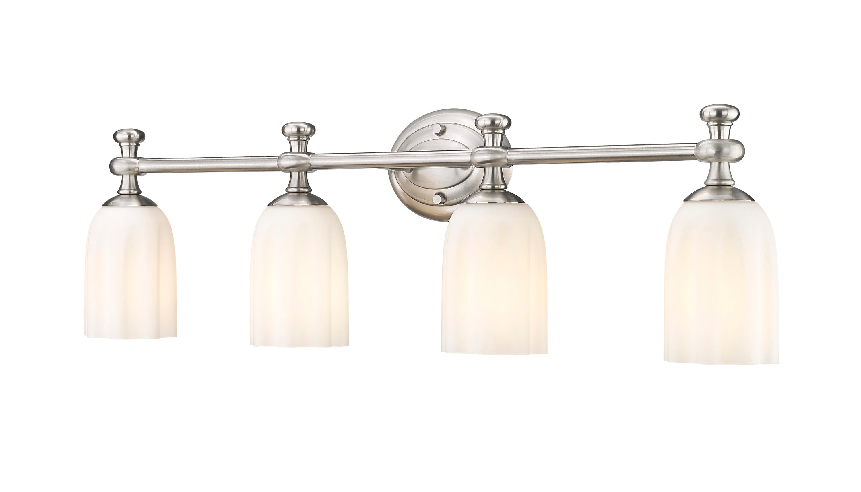 Z-Lite 1102-4V-BN Orion 31.25-in 4 -Light Brushed Nickel Transitional Vanity light