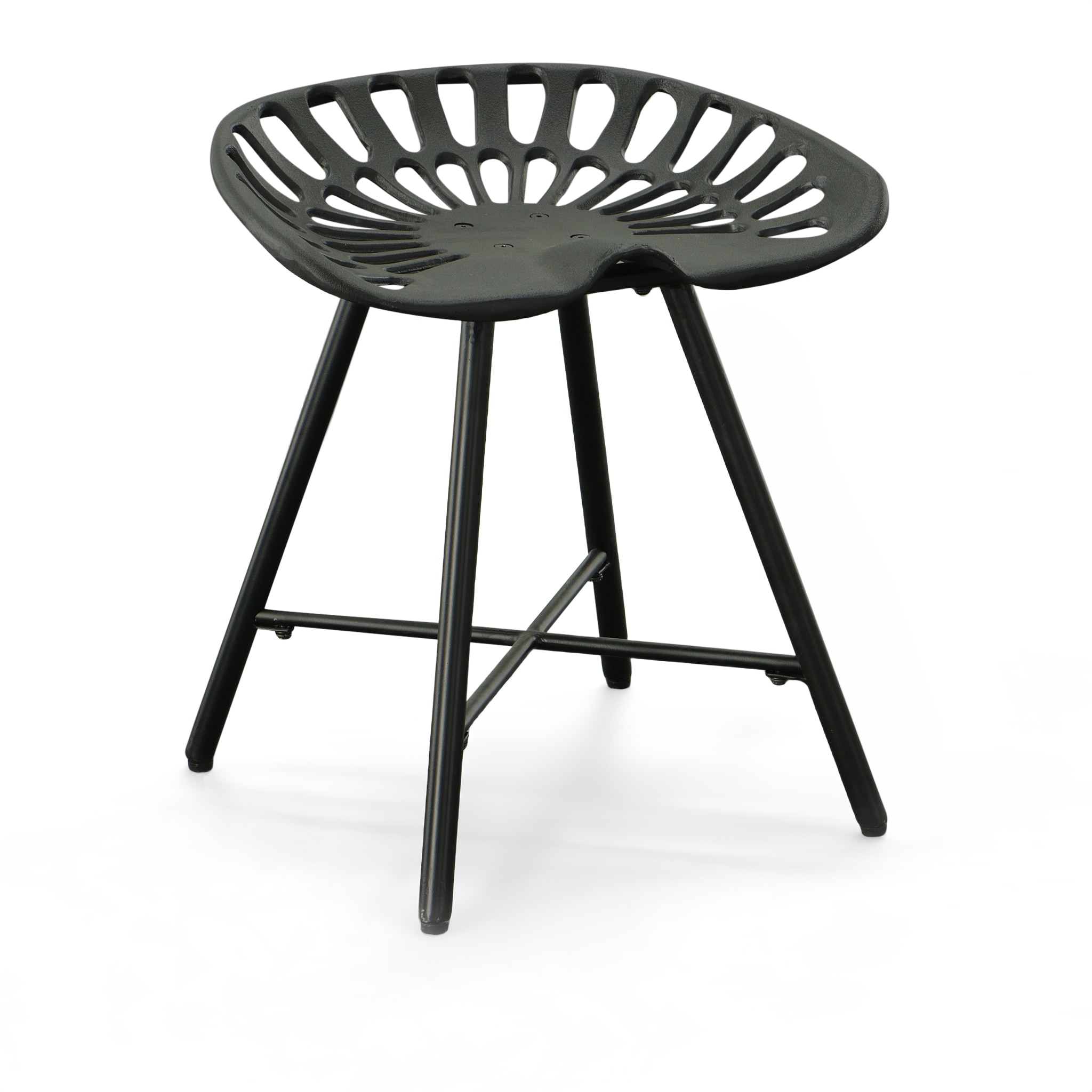 Jace Black Cast Iron Tractor Seat Fireside Bench