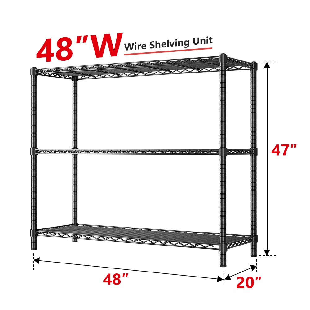 LOVMOR BLACK-48HAGW3C-PLR Free-Standing-Shelving - View #3