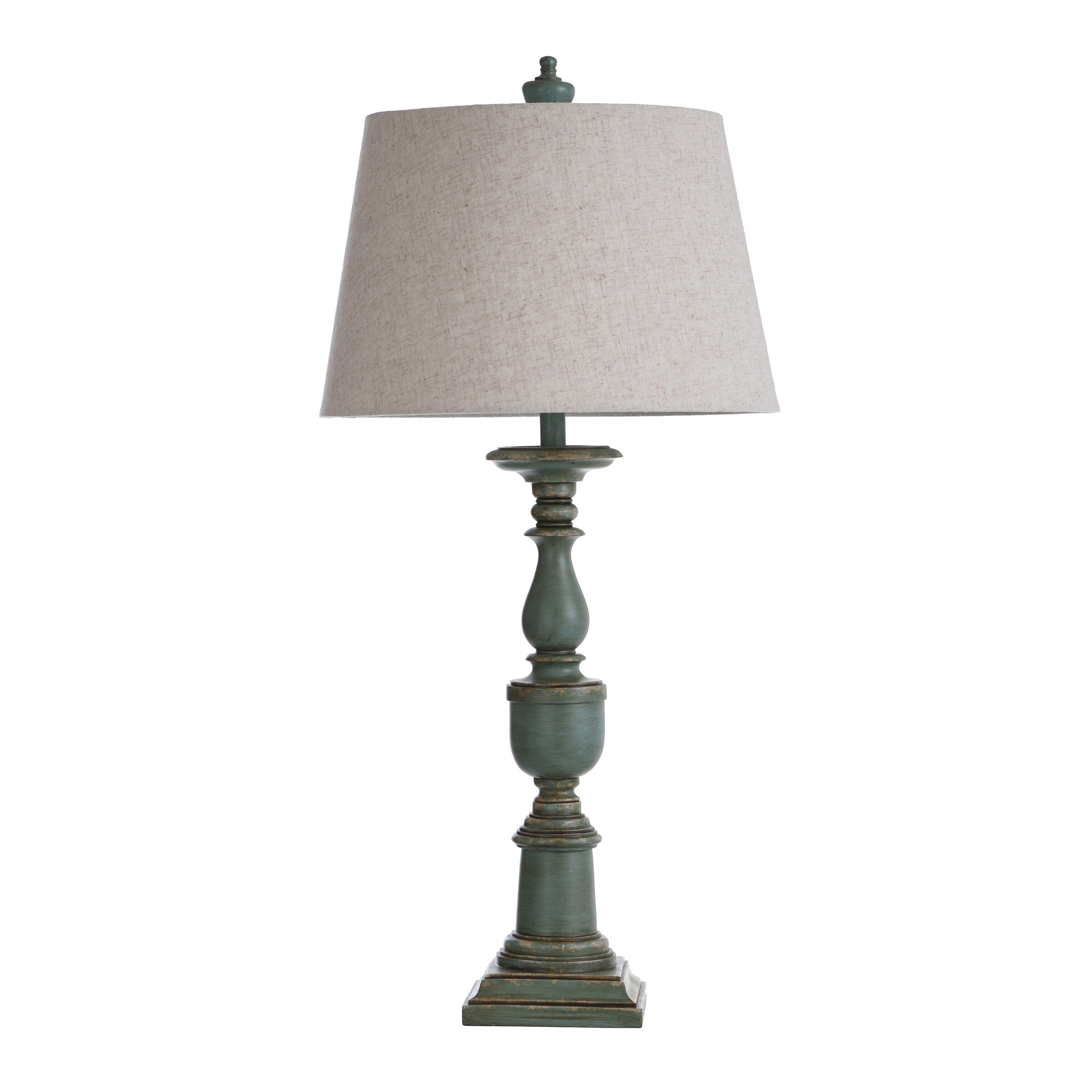 StyleCraft Home Collection L32018DS 37-in Avignon Blue 3-way Table Lamp with Fabric Shade