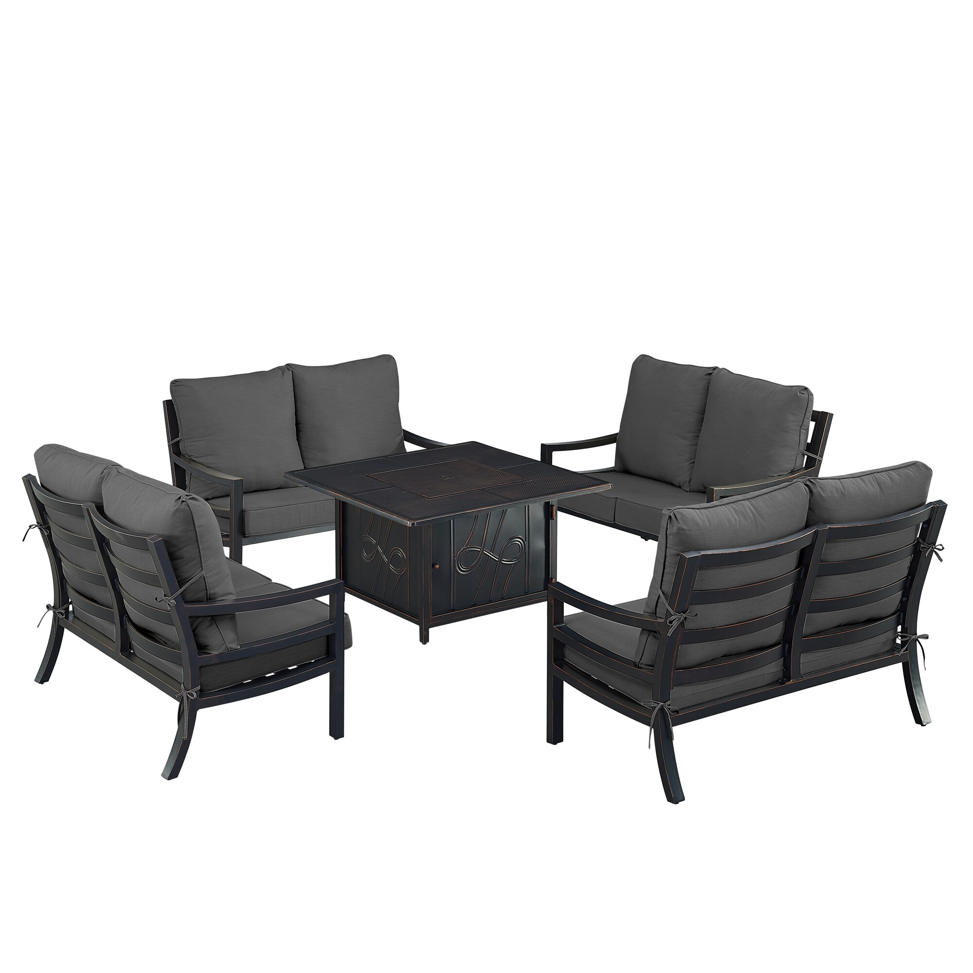 Oakland Living HUDSON4LSREGISBKCU Patio-Conversation-Sets - View #4
