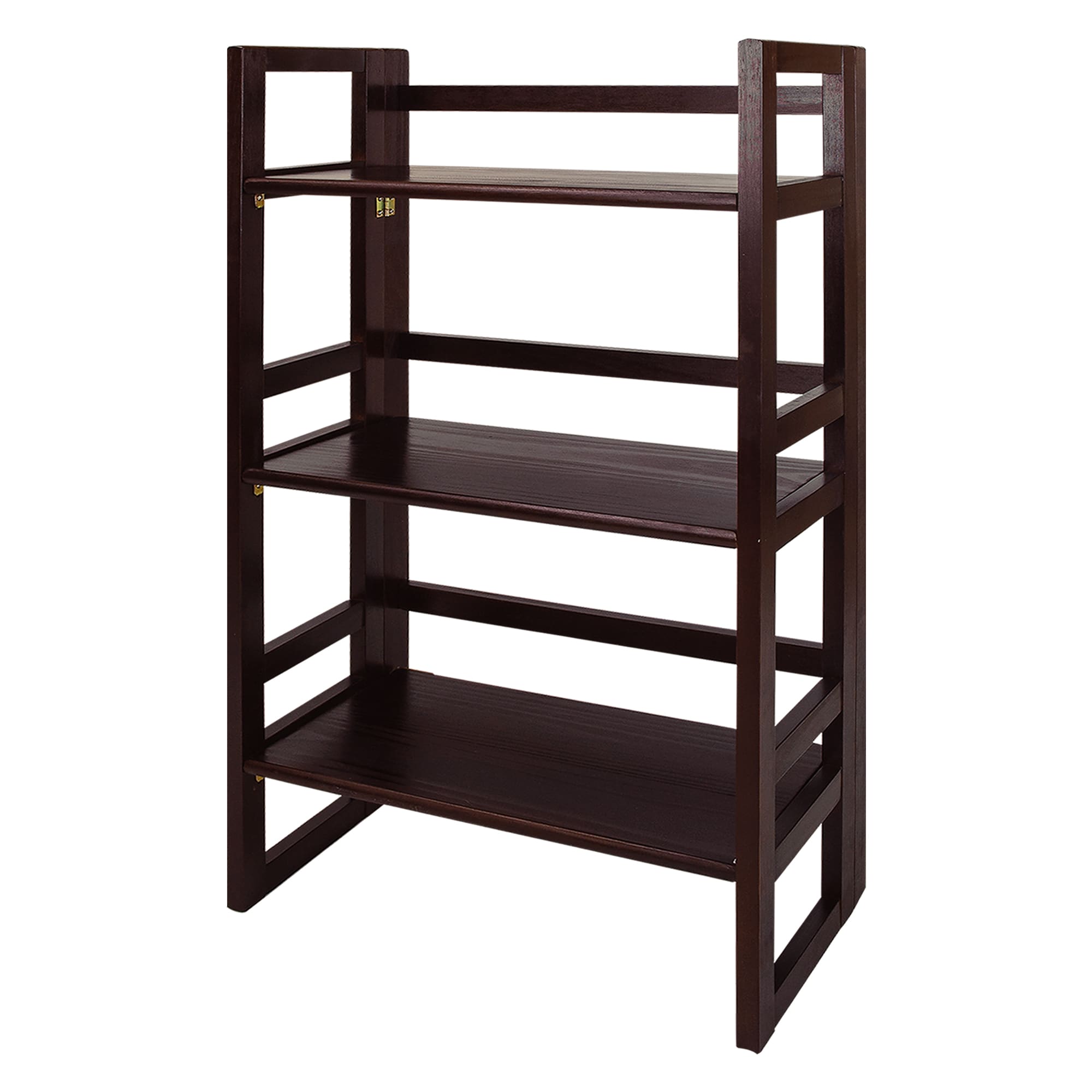 Mission Casual Espresso Solid Pine 3-Shelf Folding Bookcase