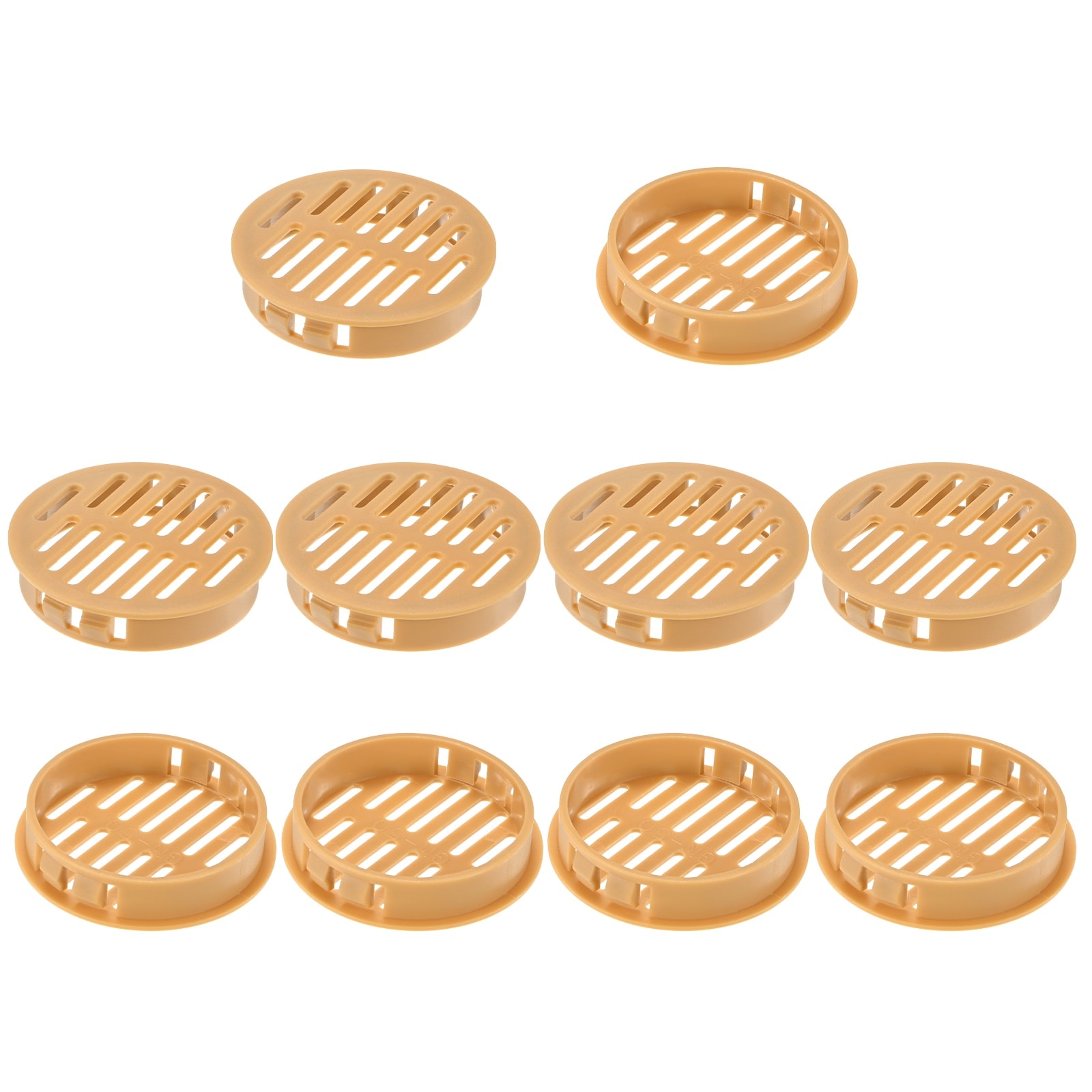Unique Bargains - 10-Pack Round Soffit Vents 50mm/2Inch Air Vents Grille Orange