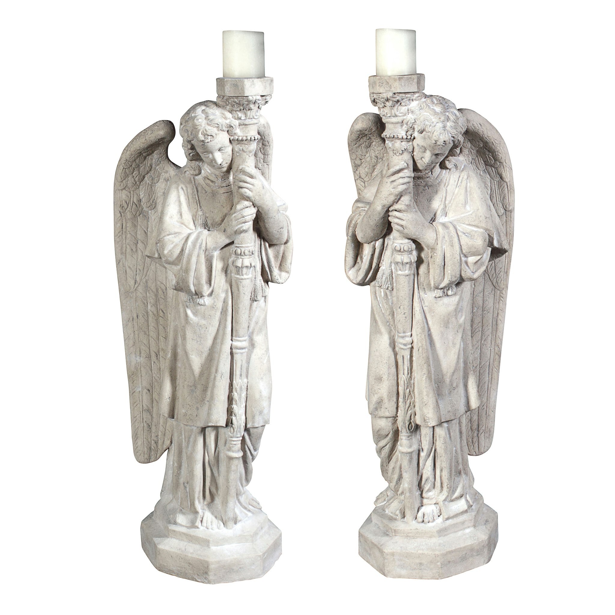 Design Toscano NE9307 38-in H x 13-in W Off-white Angels and Cherubs Garden Statue