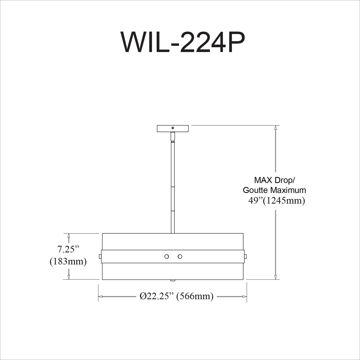 Dainolite WIL-224P-AGB-WH Pendant-Lights - View #3