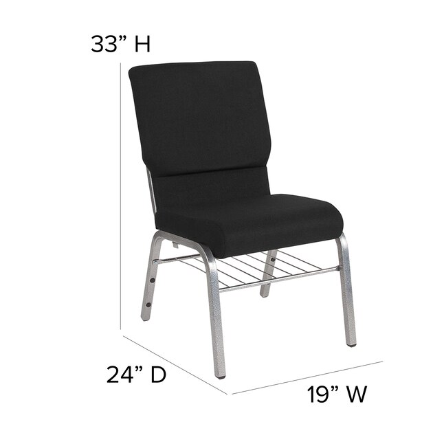 Flash Furniture Modern Black Fabric/Silver Vein Frame Accent Chair in ...