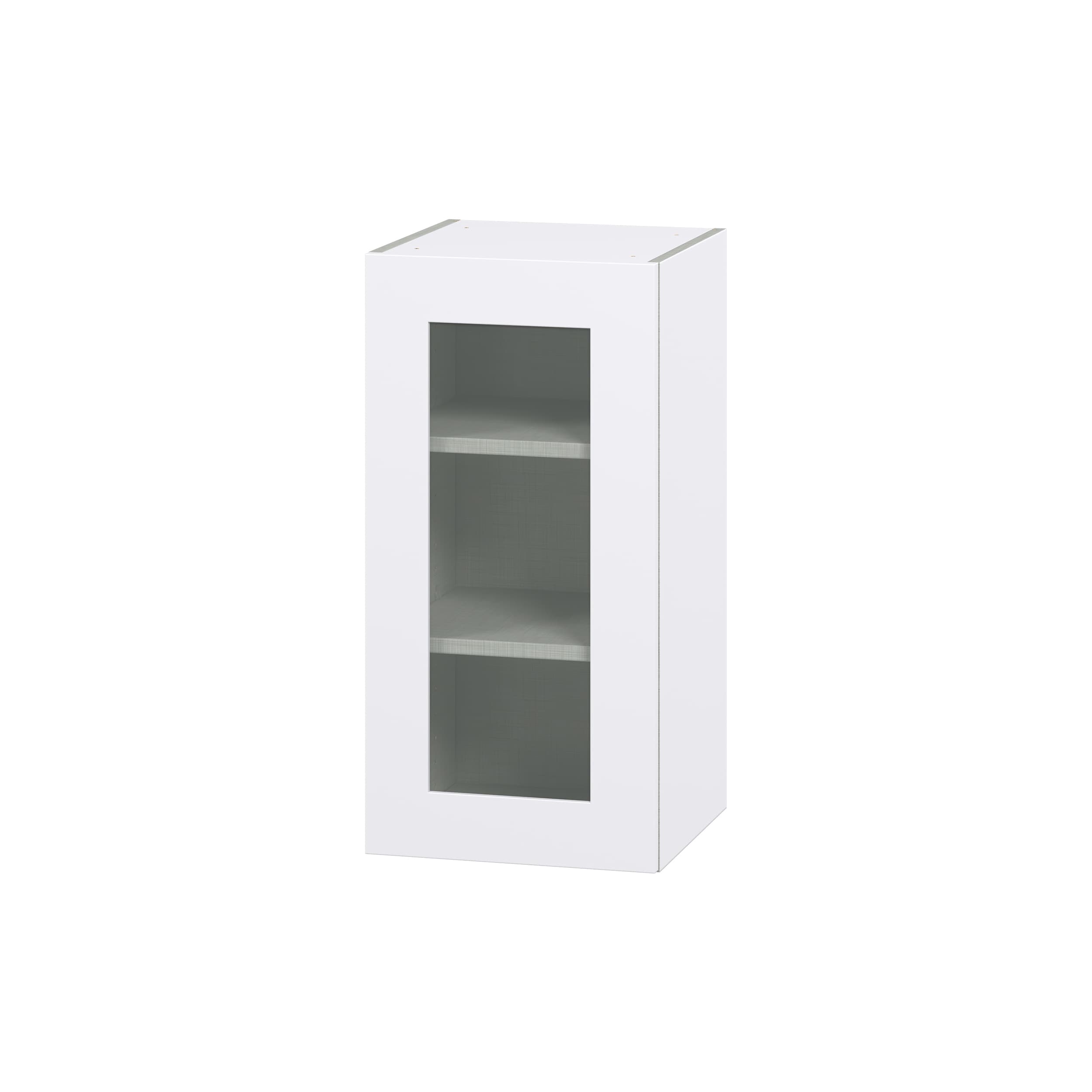 Hugo&Borg DSWG1530(L/R)-JO Jolie 15-in W x 30-in H x 14-in D Warm White Wall Fully assembled Cabinet (Glass Panel Glass)