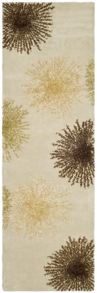 Safavieh SOH712A-214 Soho Starburst 2 x 14 (ft) Tufted Wool Beige Rectangular Indoor Abstract Runner rug