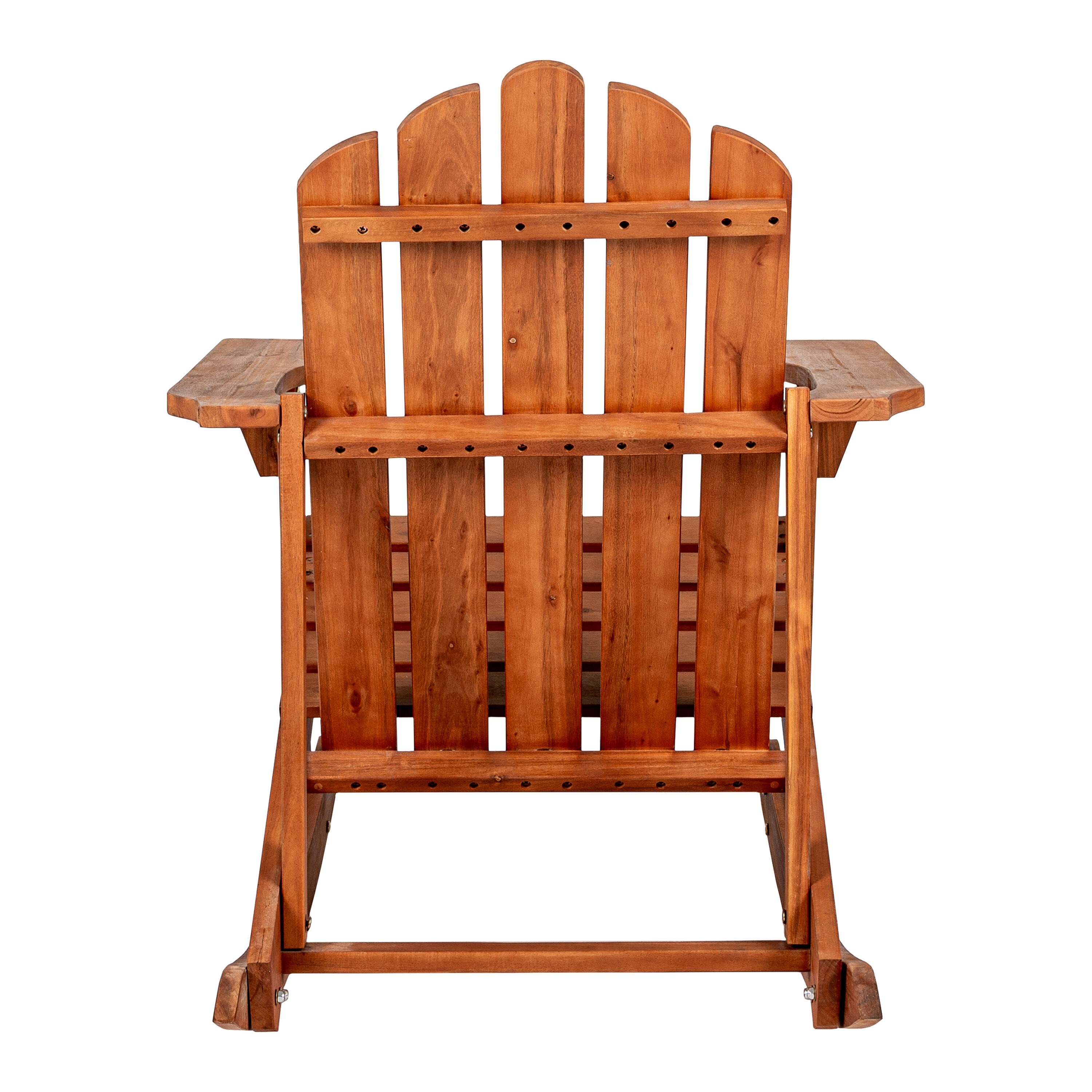 Light Brown Acacia Wood Adirondack Rocking Chair