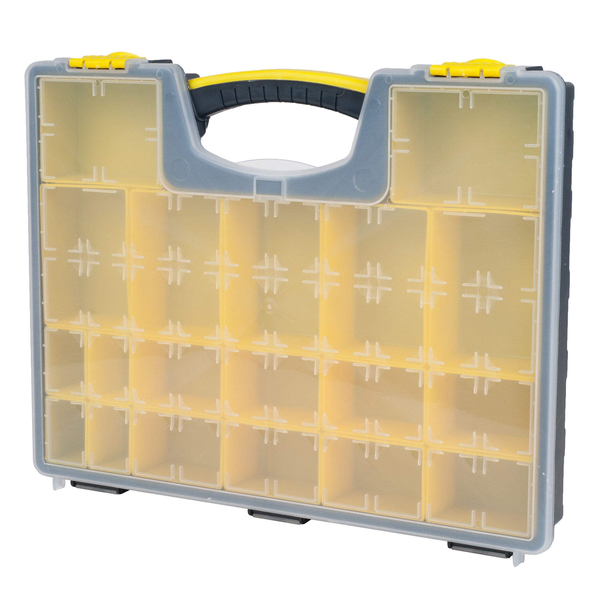 Small Plastic Organizer, 5 Compartments, Neon Yellow – Gemm Sales Company