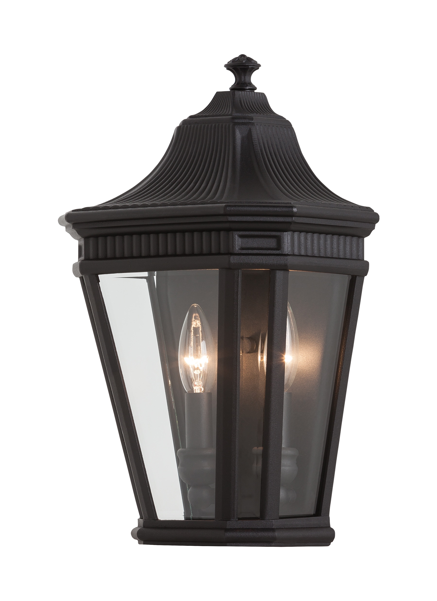 Generation Lighting OL5403BK Cotswold Lane 2 -Light 16-in H Black Hardwired Outdoor Wall Light
