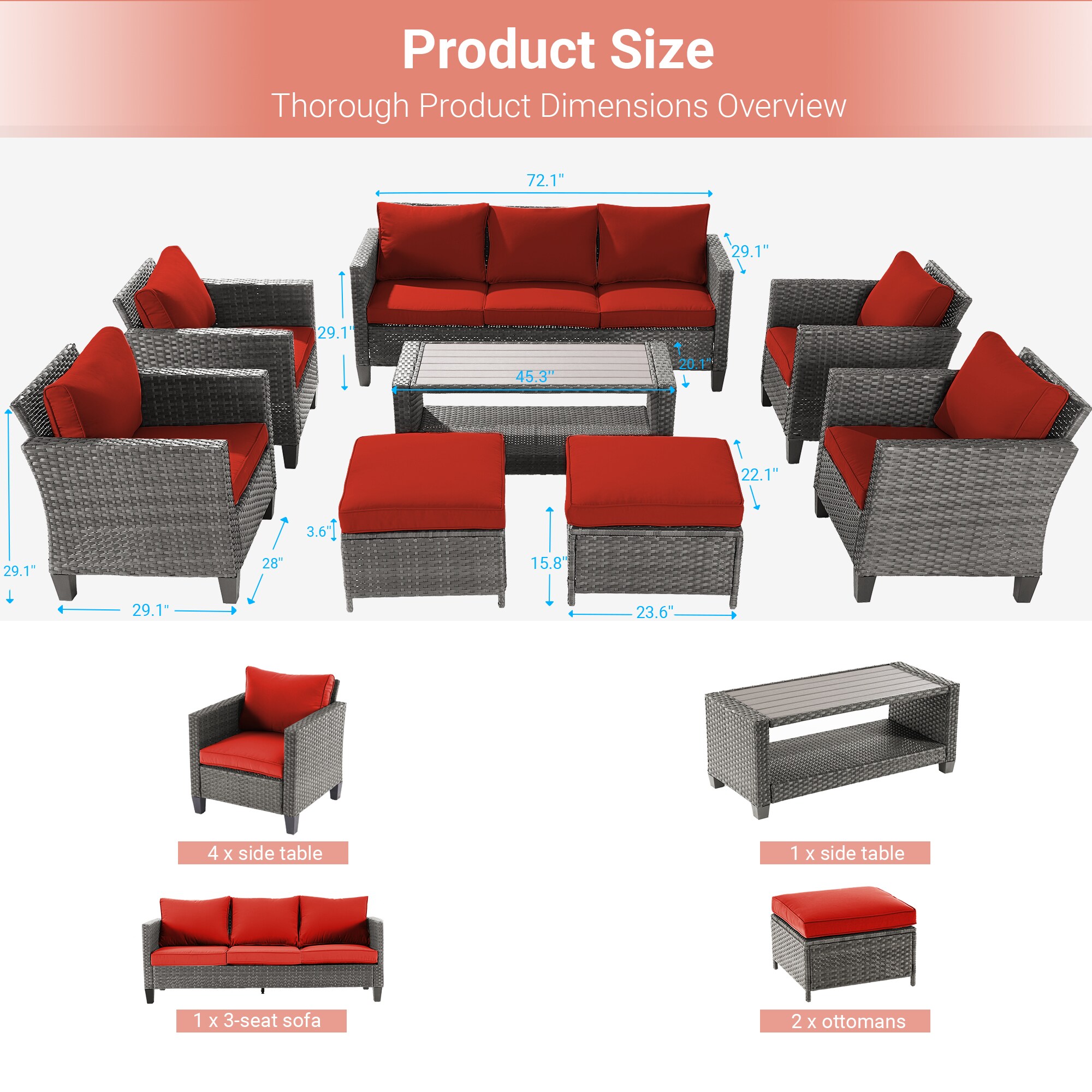 Sonkuki SD-PS-115HOG-S2T1 Patio-Conversation-Sets - View #3