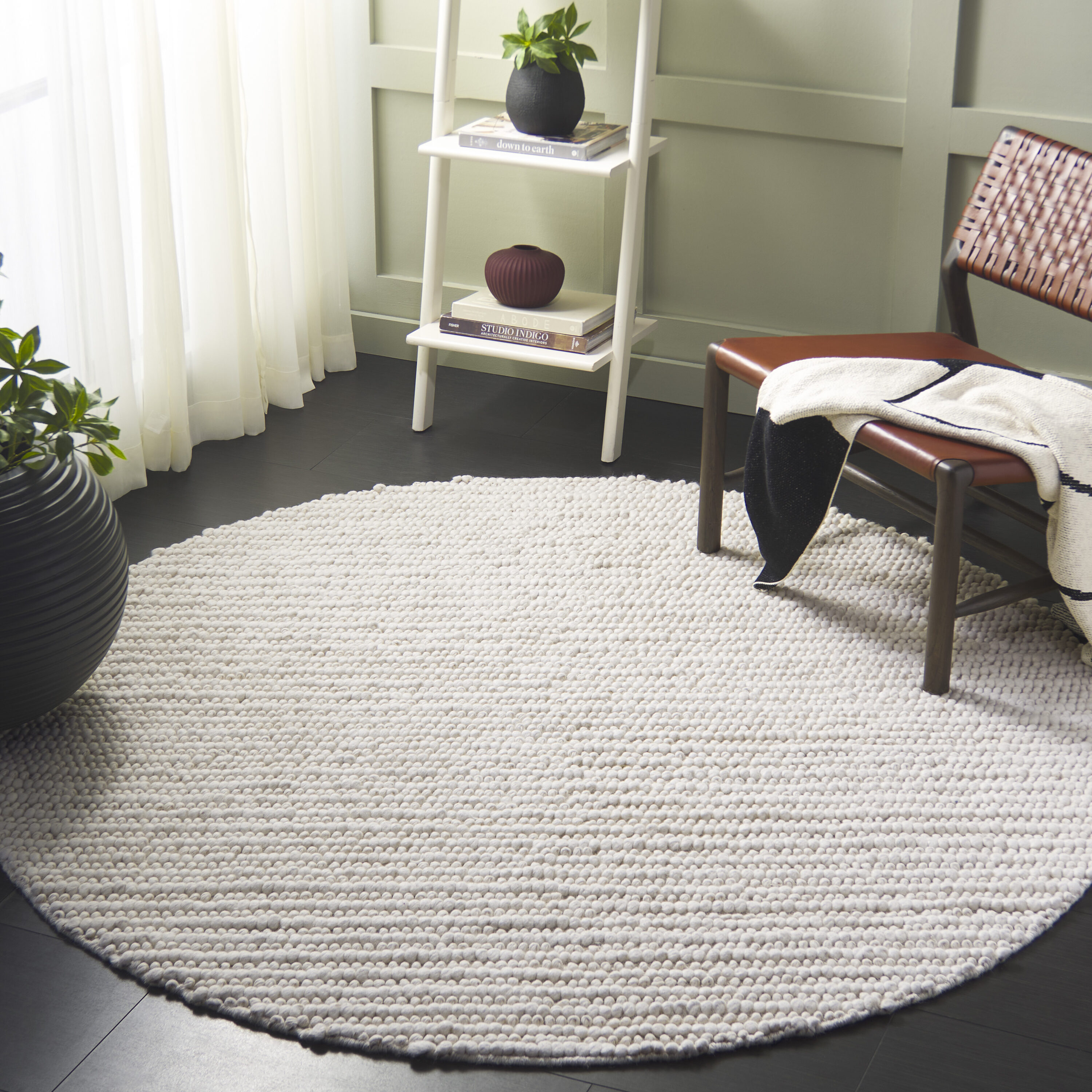  Natura 287 Ivory Solid / Tonal 6ft x 6ft Round Rug