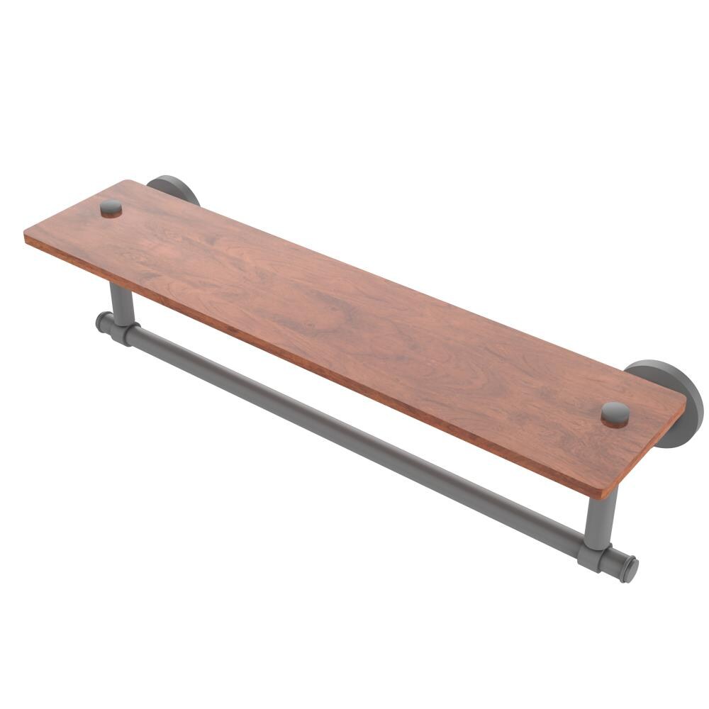 Allied Brass WS-1TB-22-IRW-GYM Washington Square Matte Gray Wall mount Bathroom Shelf ( 22-in x 4-in x 5-in )