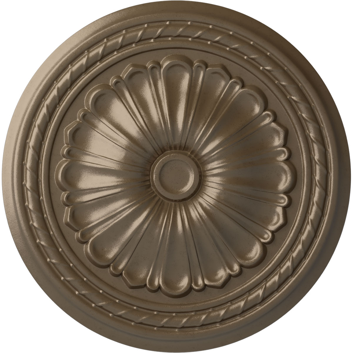 Ekena Millwork CM20ALWSS Alexa 20.5-in W x 20.5-in L Painted Warm Silver Polyurethane Whole Ceiling Medallion