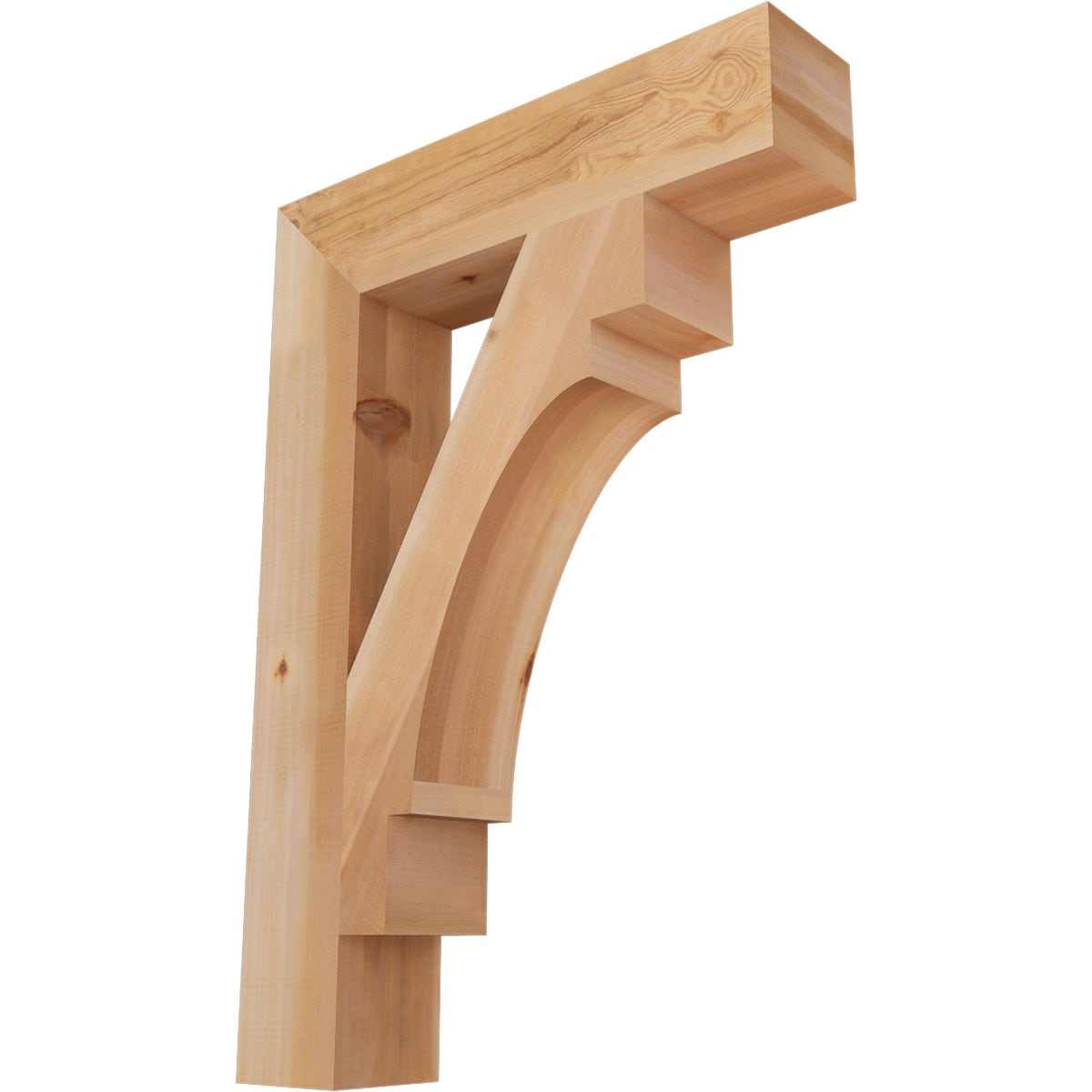 Ekena Millwork BKT06X28X40MRC05SWR Merced block smooth 5-1/2-in x 28-in x 40-in Western red cedar Brown Wood Standard bracket
