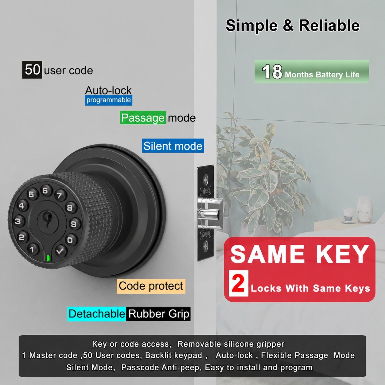 AOIZGMY LAZ0728Z039 Electronic-Door-Locks - View #2