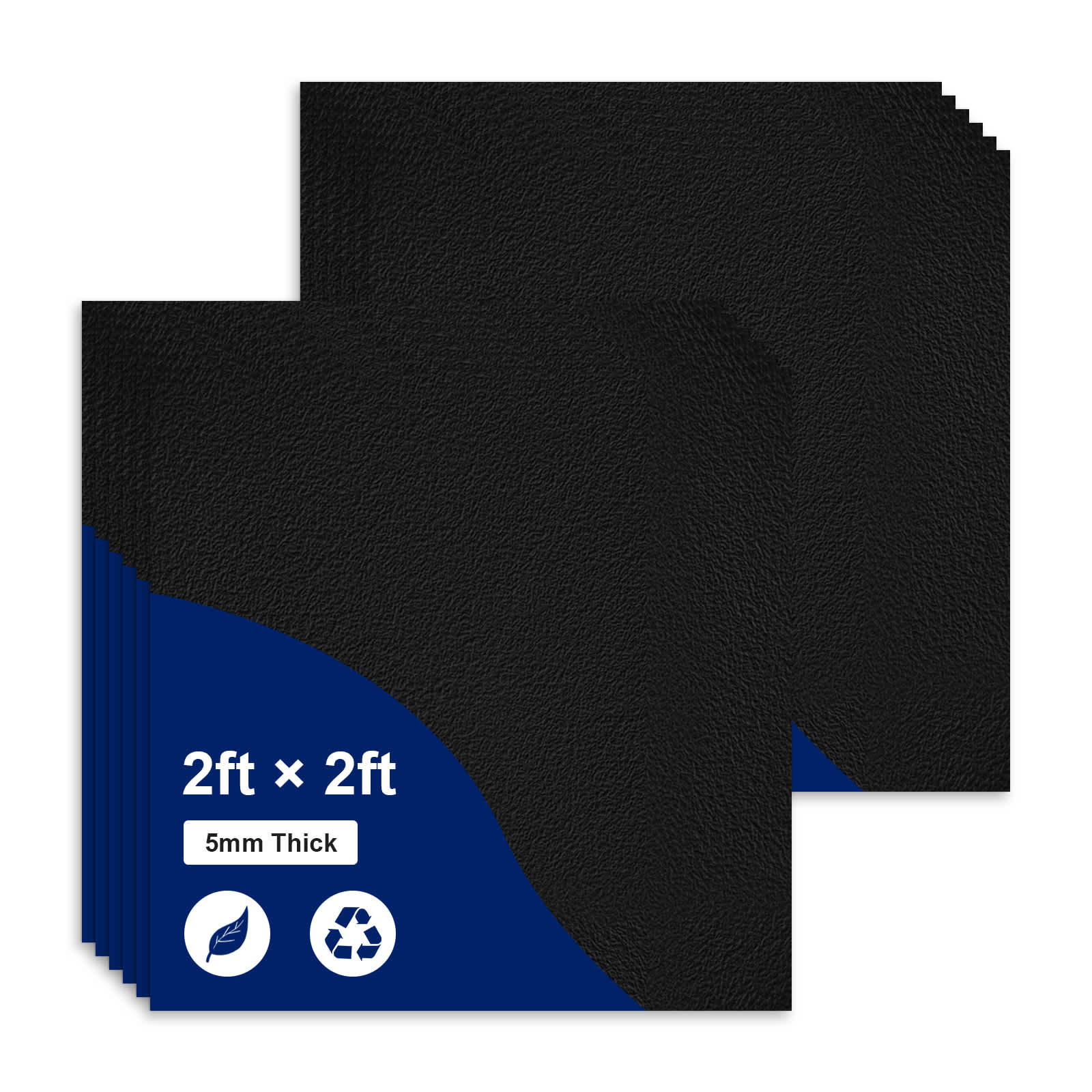 GLETOOL Black 2 ft. x 2 ft. Decorative Textured Waterproof Washable and Fire-Rated PVC Ceiling Tile 48(sq. ft. per case)12 Tiles