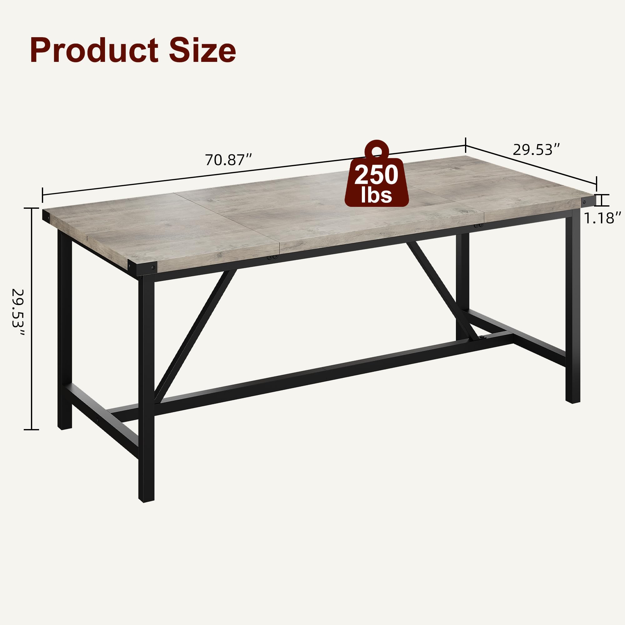 GarveeLife LROY-PHO-33HBFDGC Dining-Tables - View #2