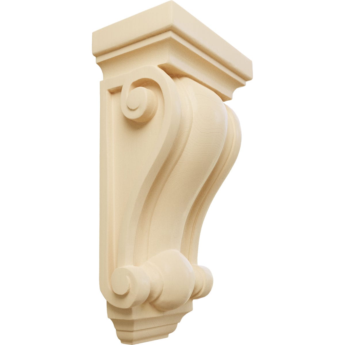 Ekena Millwork CORW06X04X12COMA 6.25-in x 4.0-in x 12-in Unfinished Maple Wood Paintable/Stainable Corbel