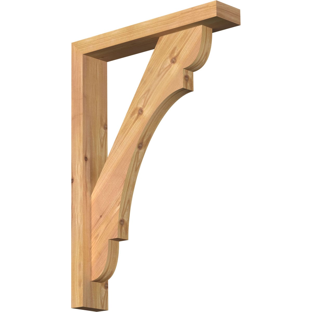 Ekena Millwork 1463514 Olympic block smooth bracket with offset brace Western Red Cedar Wood Standard Bracket
